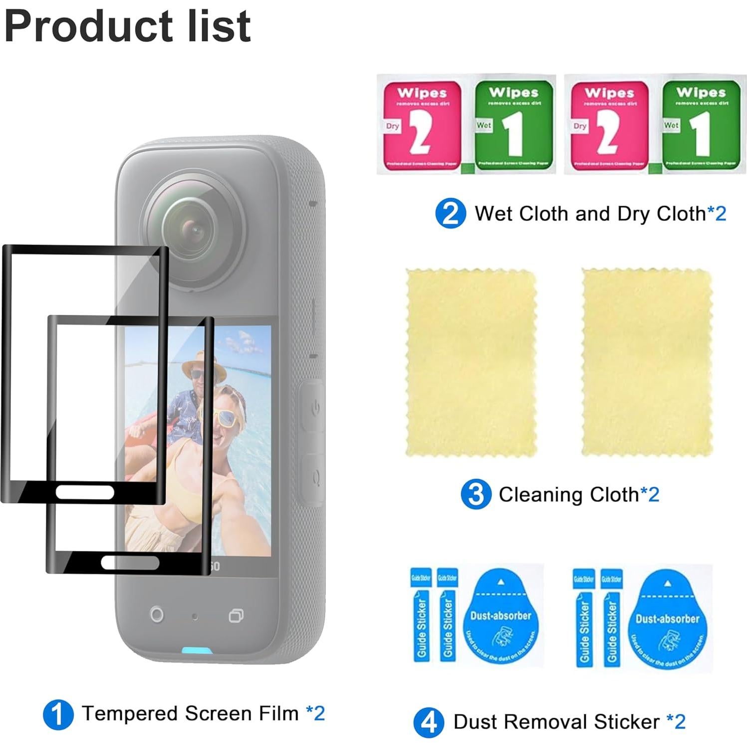 Protector de Pantalla Vidrio Templado FitStill para Insta360 X3