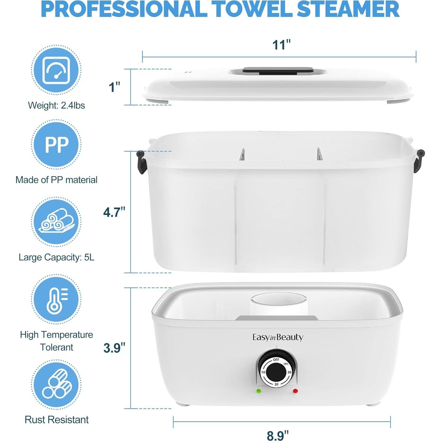 Calentador de Toallas EasyinBeauty 5L Portátil 16 Toallas