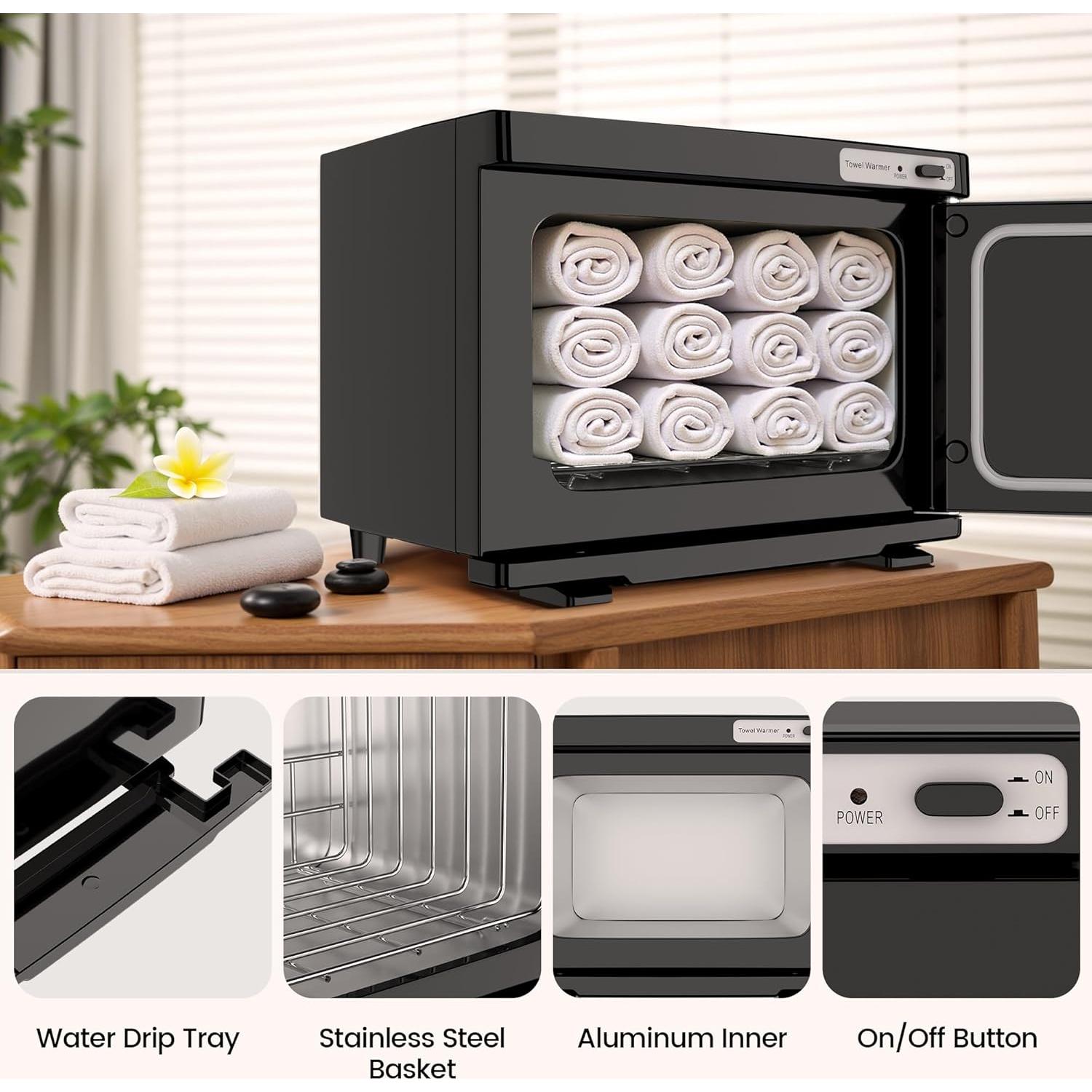 Calentador de Toallas SalonDepot 8L Compacto Negro para Spa