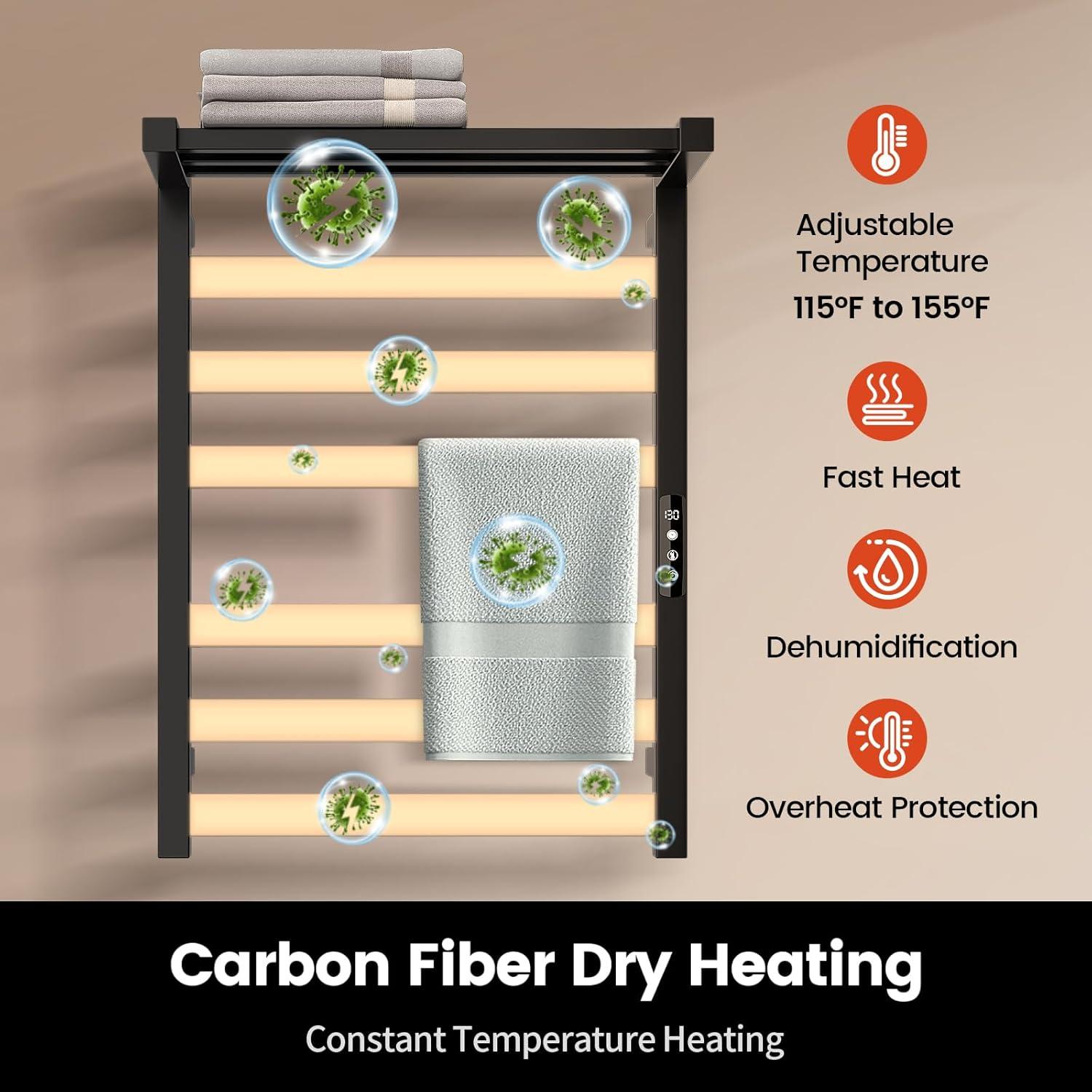Soporte Calentador de Toallas Chomolhari 6 Barras Acero Inoxidable