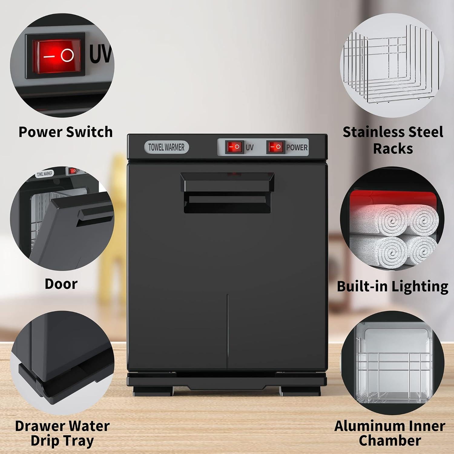 Calentador de Toallas 5L Asiakarn RTD-8A para Spa y Hogar