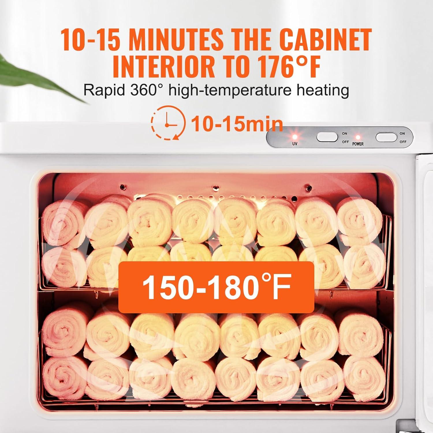 Calentador de Toallas VEVOR 23L con Luz UV y 2 Estantes