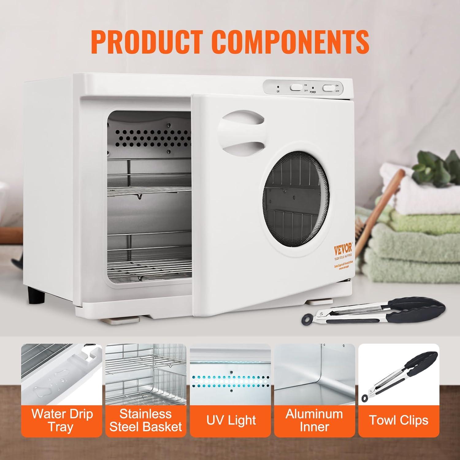 Calentador de Toallas VEVOR 23L con Luz UV y 2 Estantes