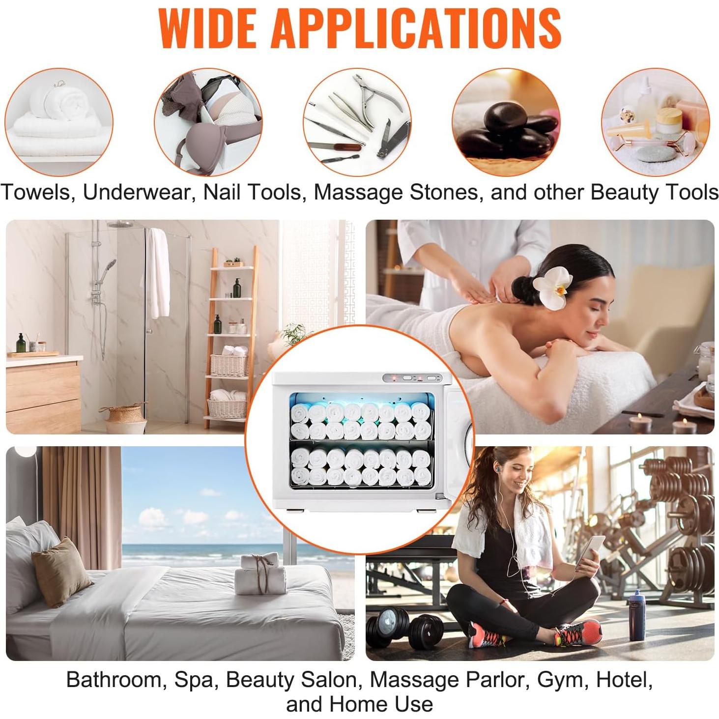 Calentador de Toallas VEVOR 23L con Luz UV y 2 Estantes