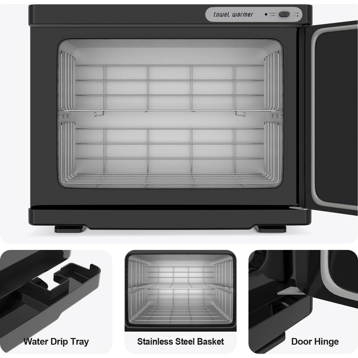 Calentador de Toallas 23L StateRiver Negro para Spa y Hogar