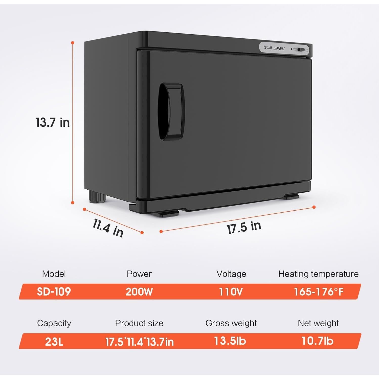 Calentador de Toallas 23L StateRiver Negro para Spa y Hogar