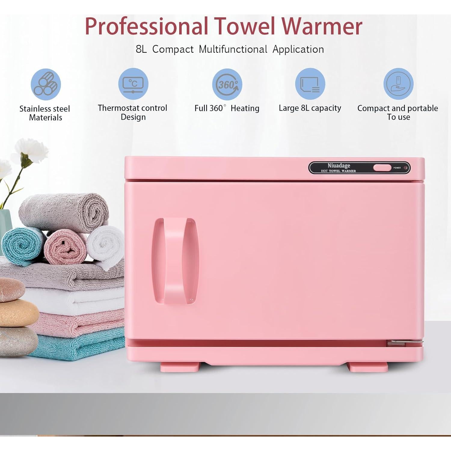 Calentador de Toallas 8L Niuadage TW-011 Rosa Profesional