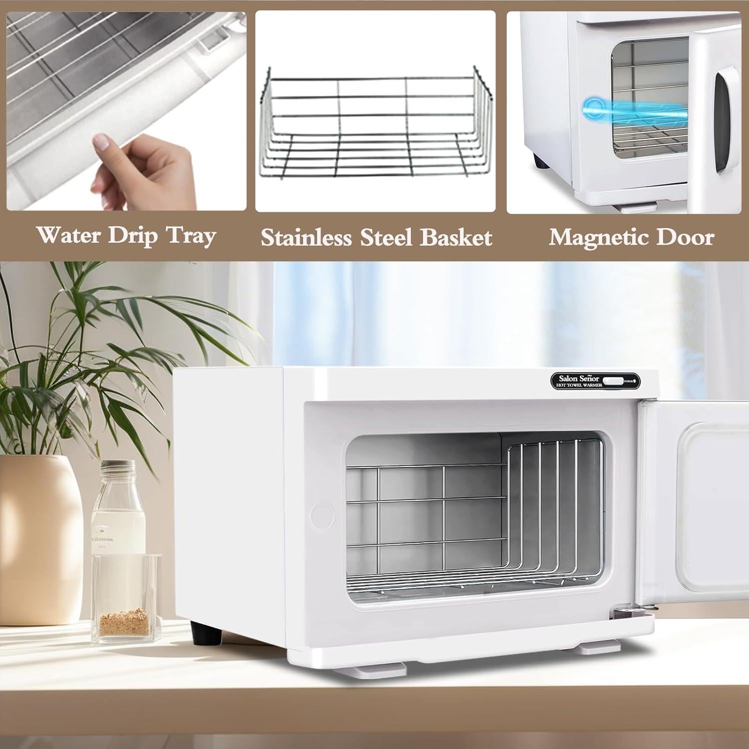 Calentador de Toallas 8L Salon Señor Blanco para Spa y Casa