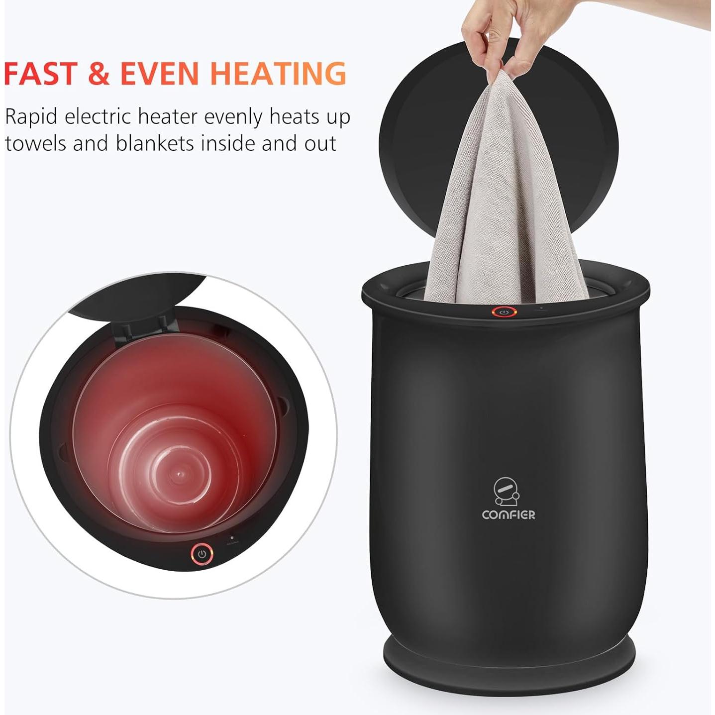 Calentador de Toallas Comfier 20L Negro, Calentamiento Rápido 10 Min