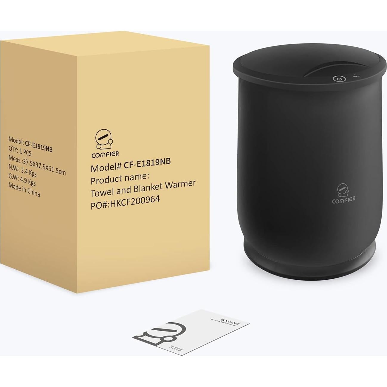 Calentador de Toallas Comfier 20L Negro, Calentamiento Rápido 10 Min