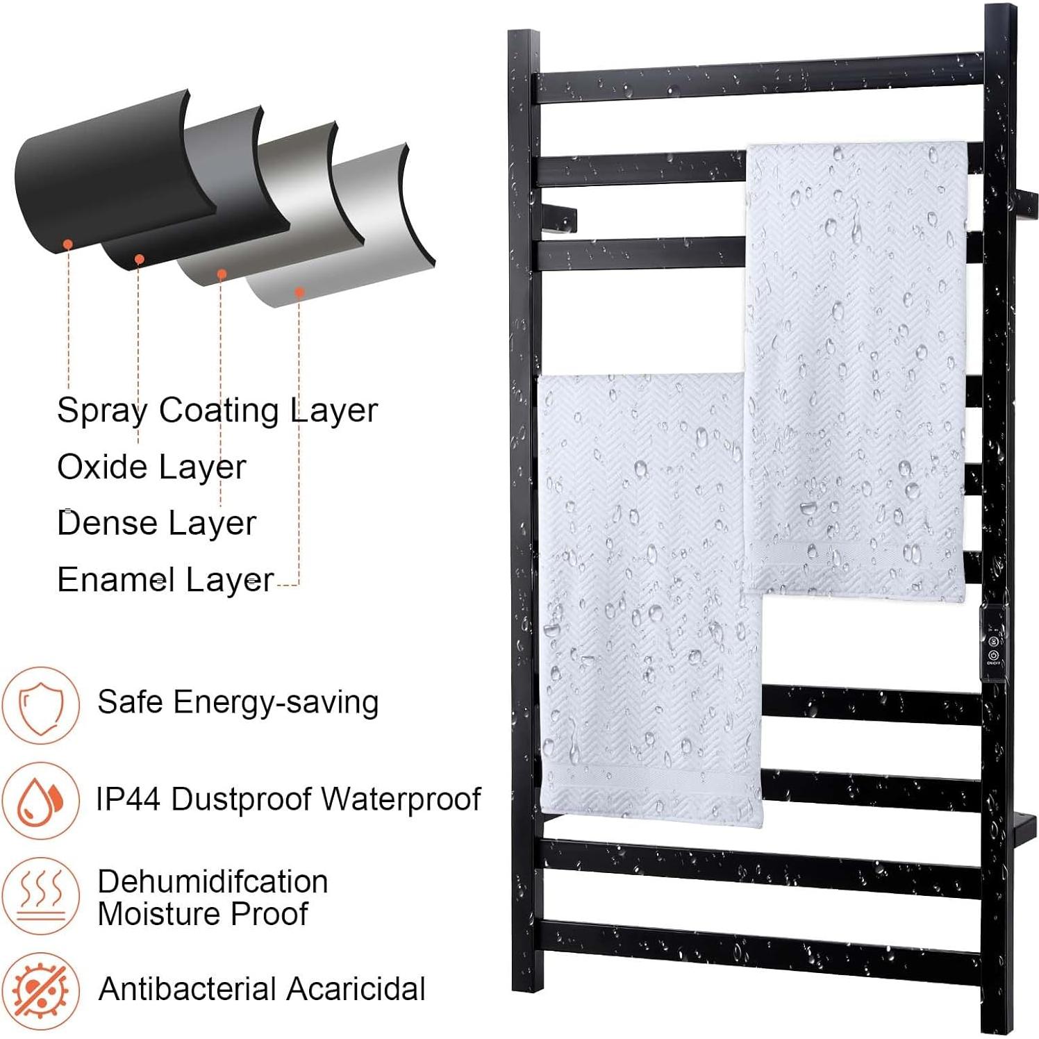 Calentador de Toallas Eléctrico Nopwer 10 Bar Montado en Pared