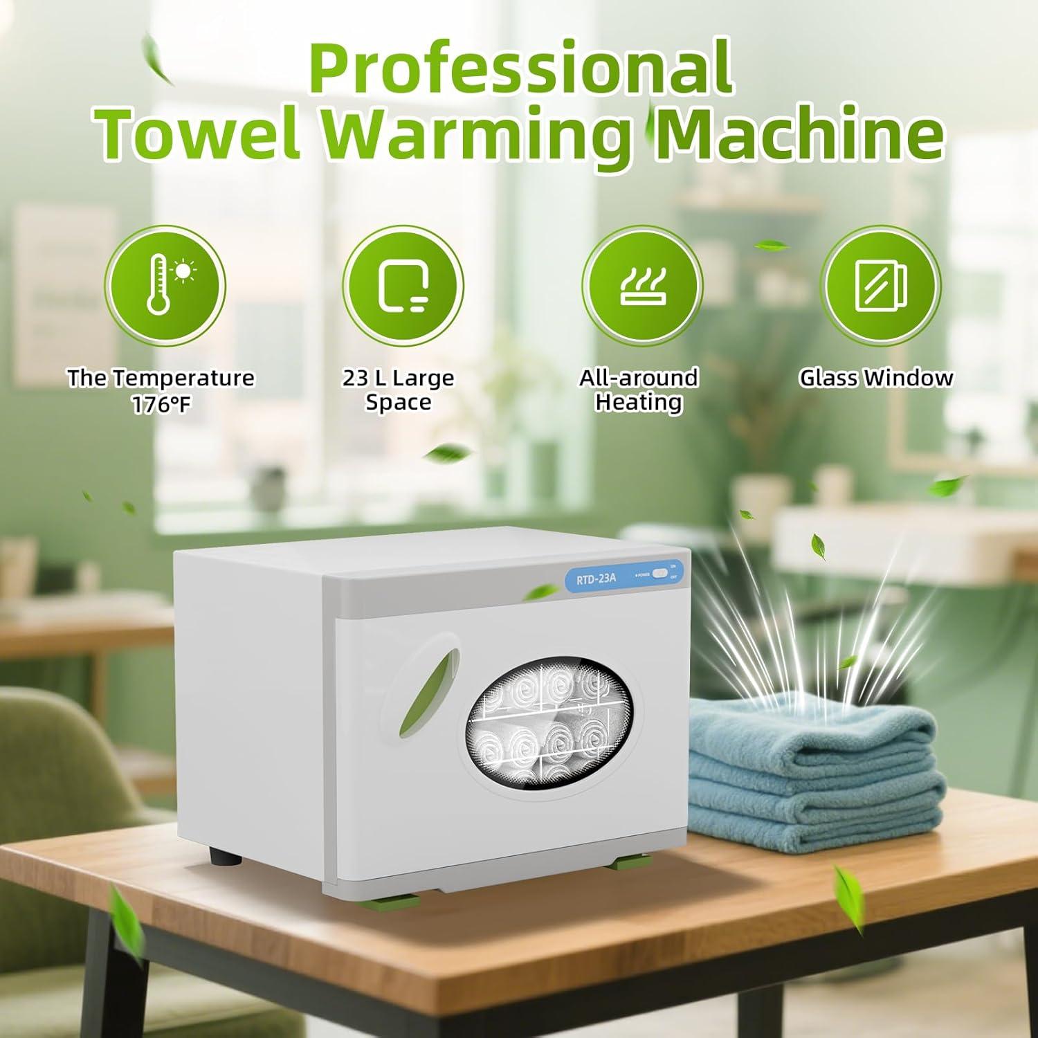 Calentador de Toallas TOVRON 23L Blanco con Ventana y 2 Estantes