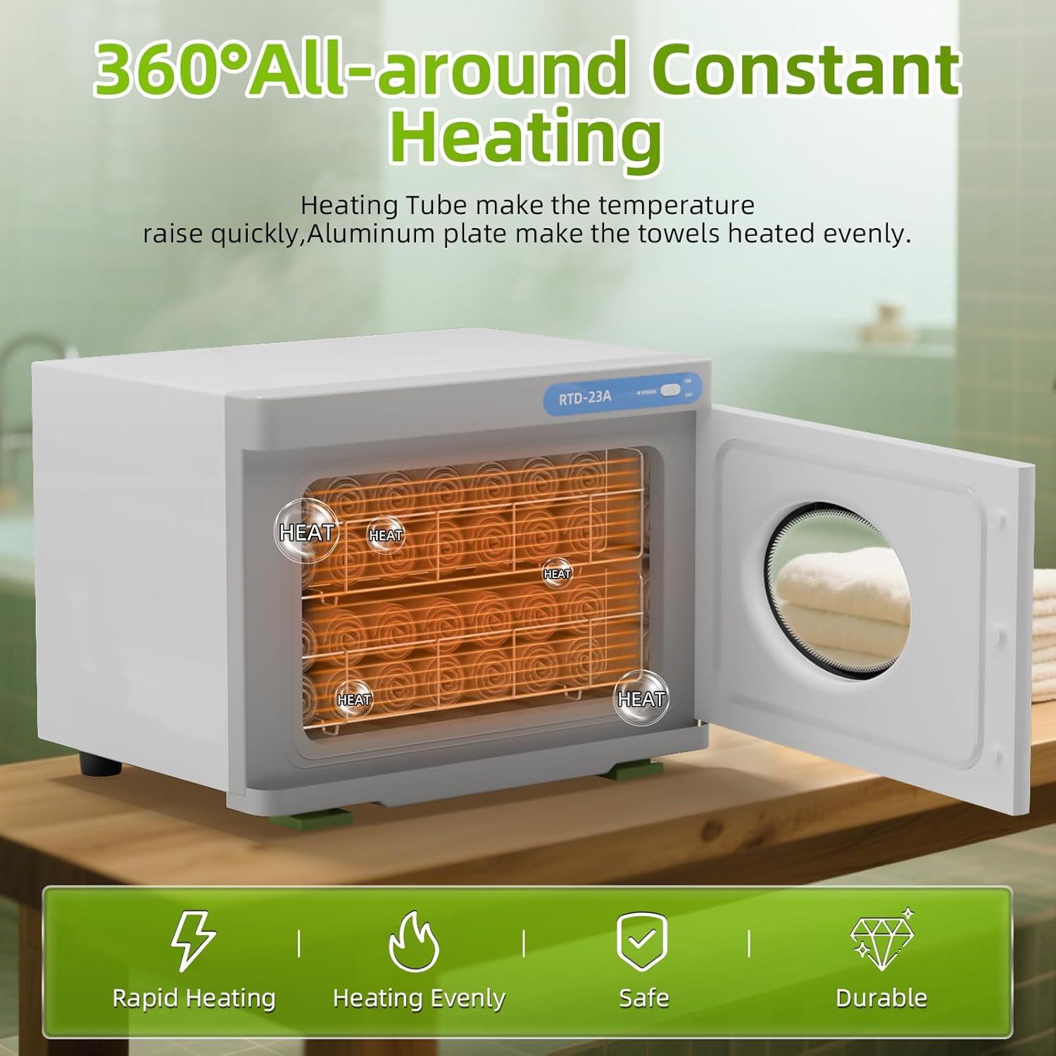 Calentador de Toallas TOVRON 23L Blanco con Ventana y 2 Estantes