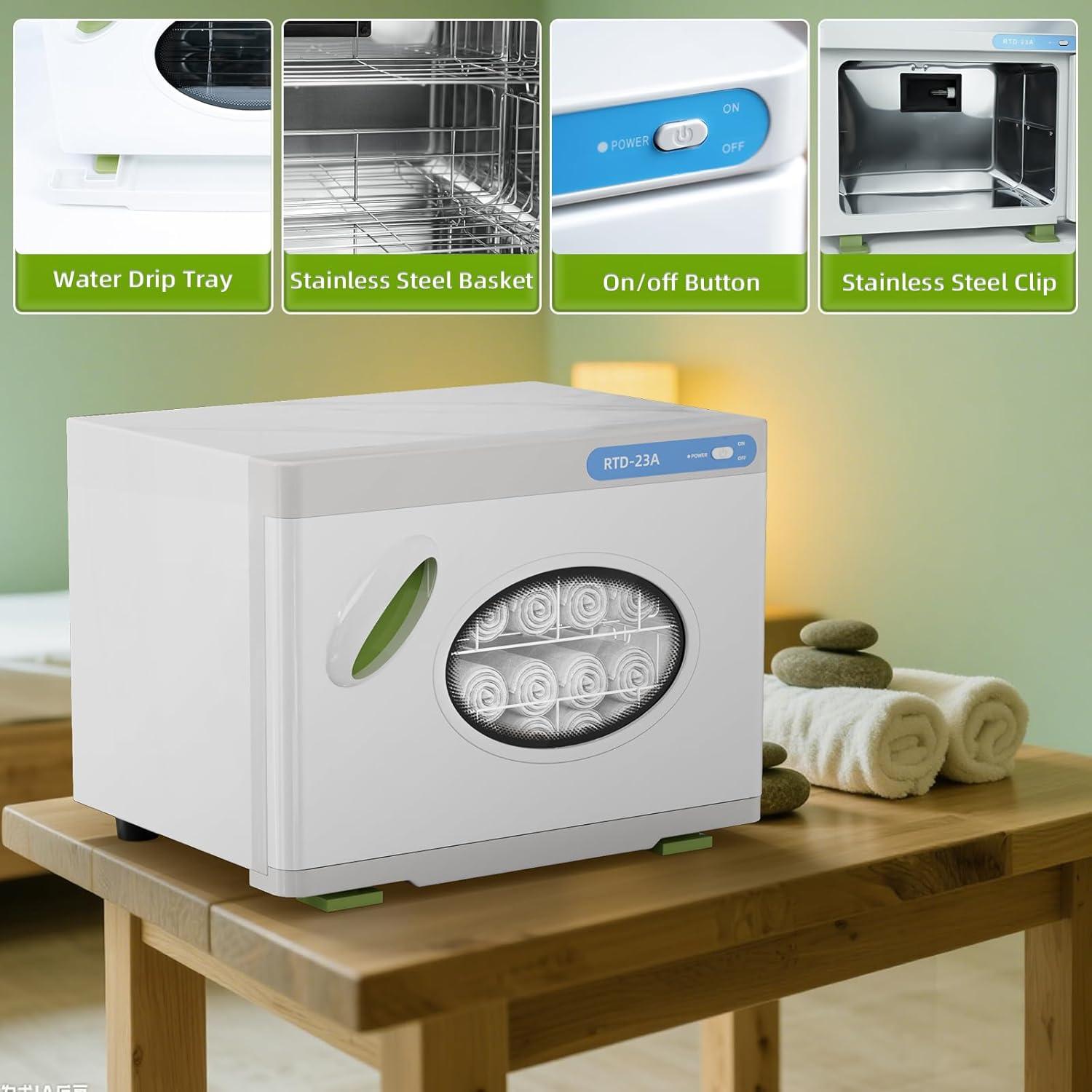 Calentador de Toallas TOVRON 23L Blanco con Ventana y 2 Estantes