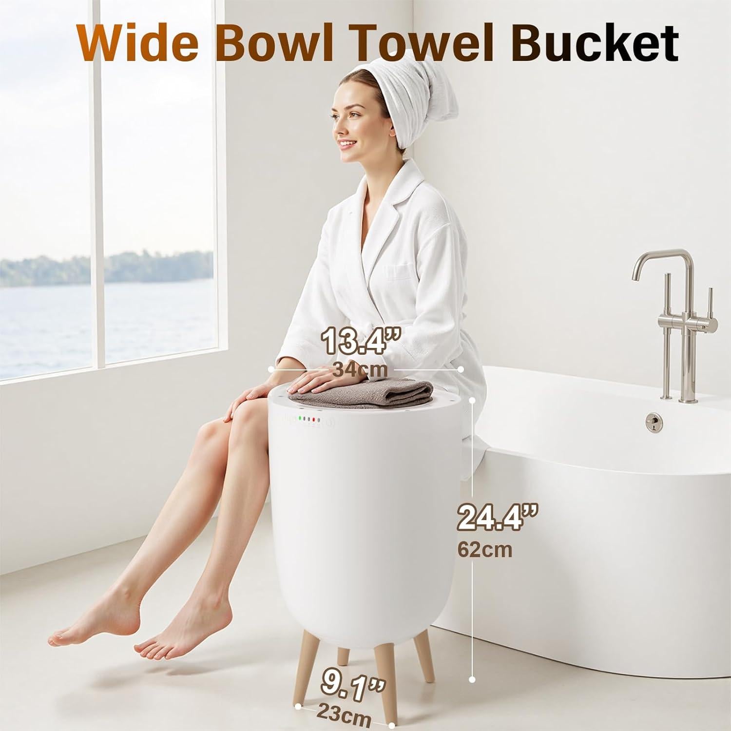 Calentador de Toallas GVRVHJS 25L Blanco con Bluetooth y Temporizador