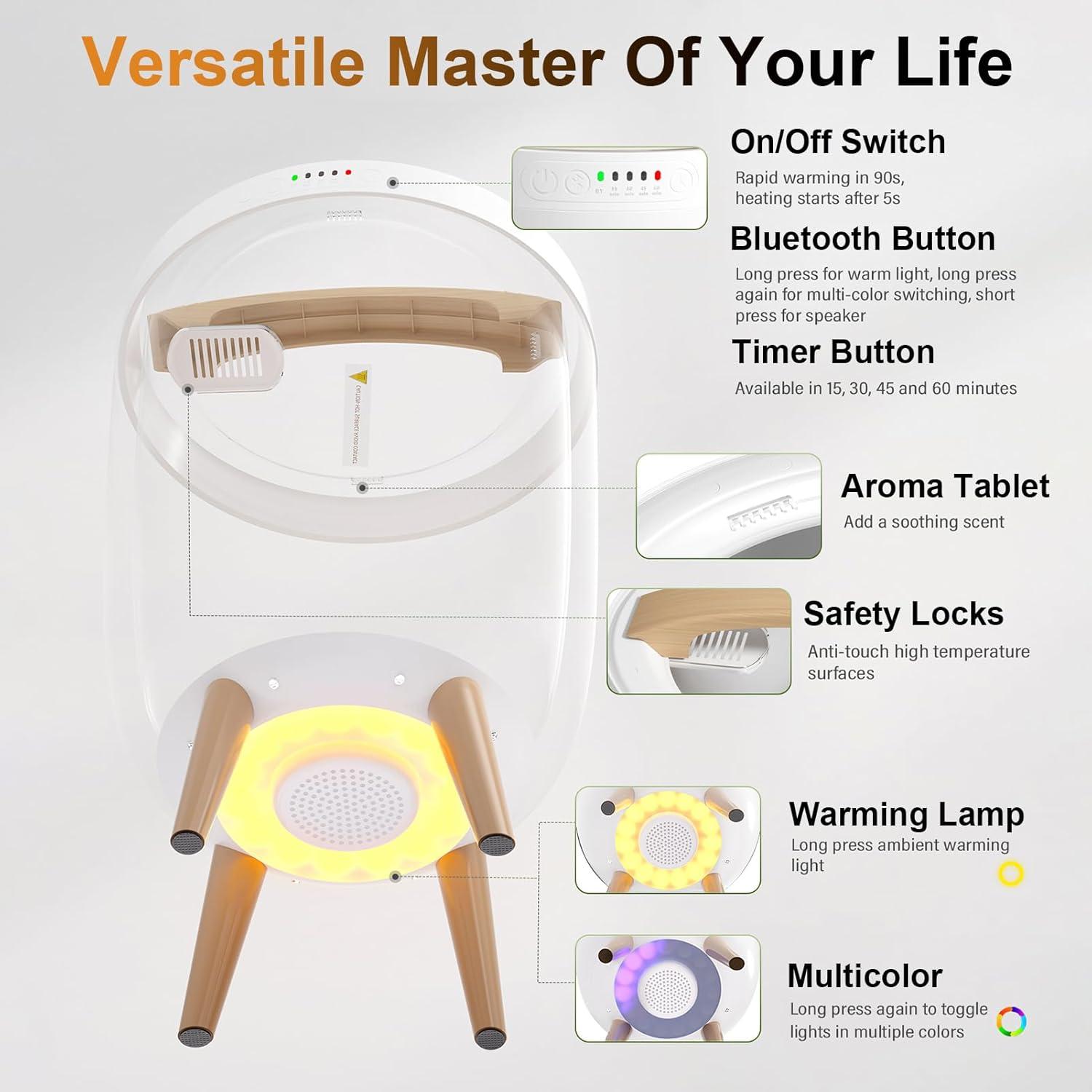 Calentador de Toallas GVRVHJS 25L Blanco con Bluetooth y Temporizador