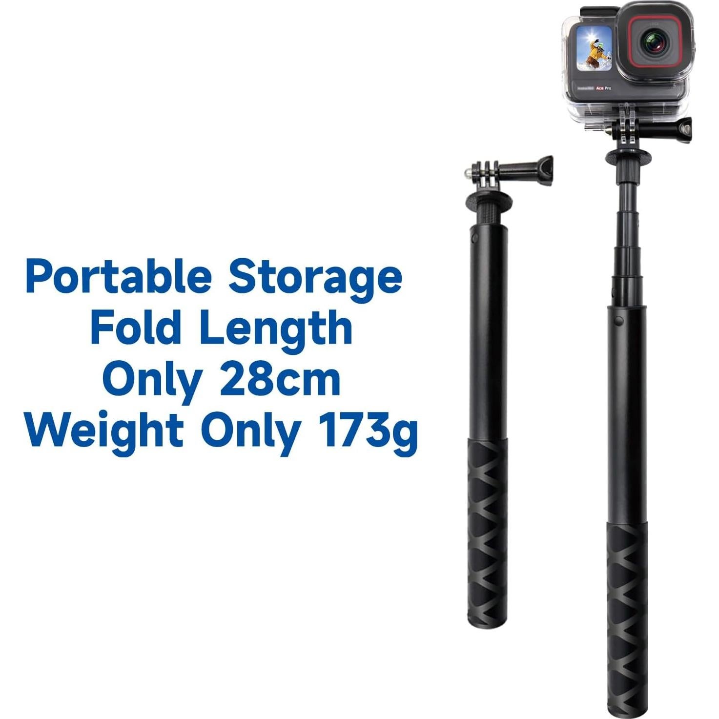 Palo de Selfie SHOOT 115cm Extensión Invisible para Gopro e Insta360