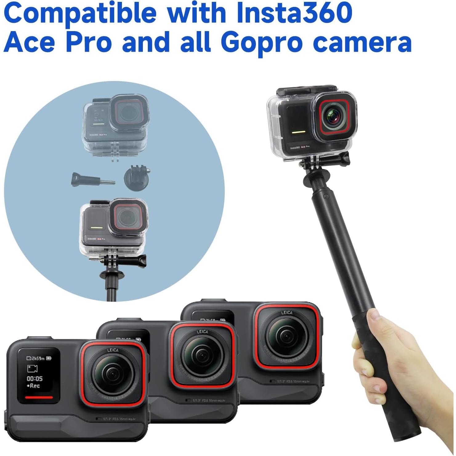 Palo de Selfie SHOOT 115cm Extensión Invisible para Gopro e Insta360