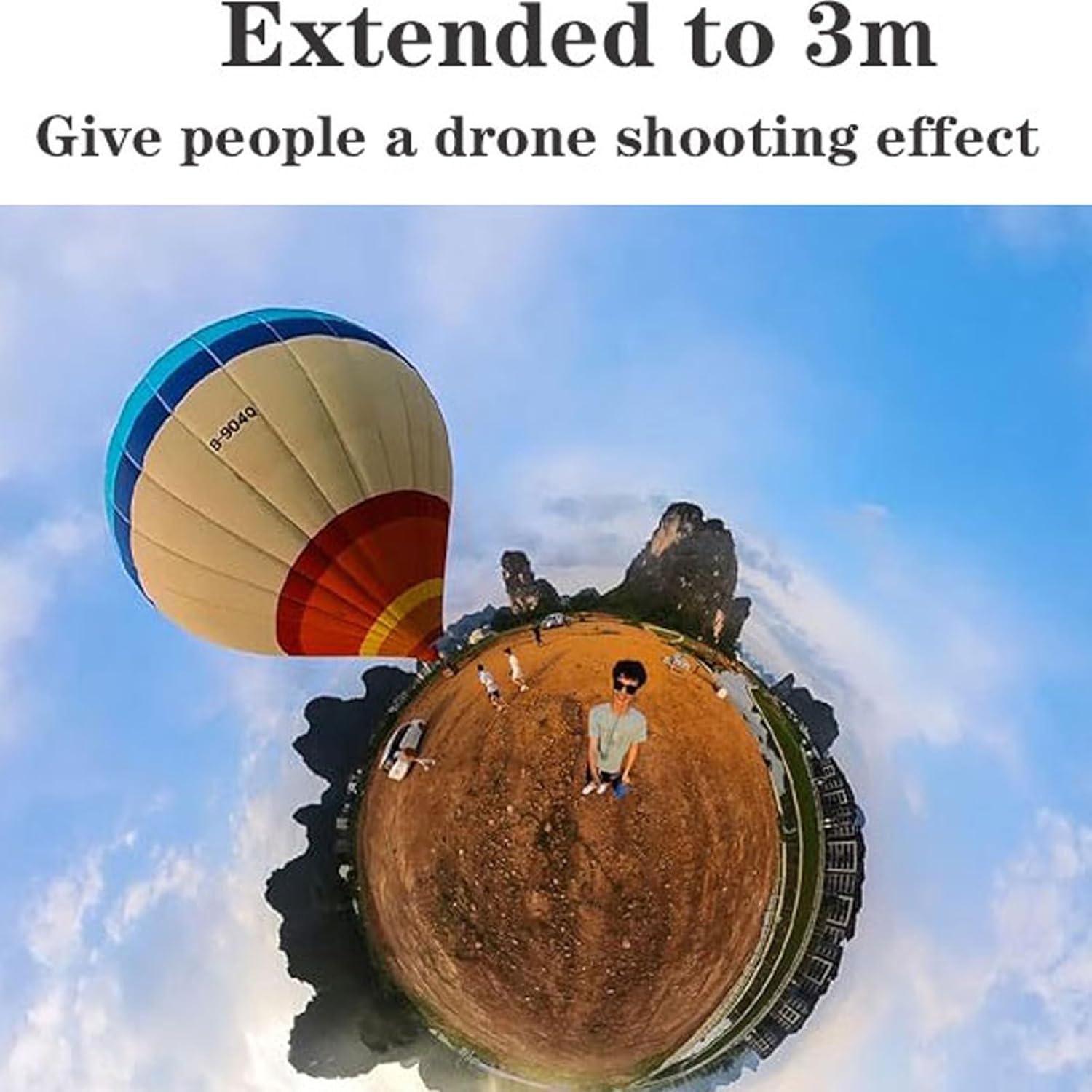 Palo de Selfie Telescópico 3M Fibra de Carbono 2.99m para Insta360