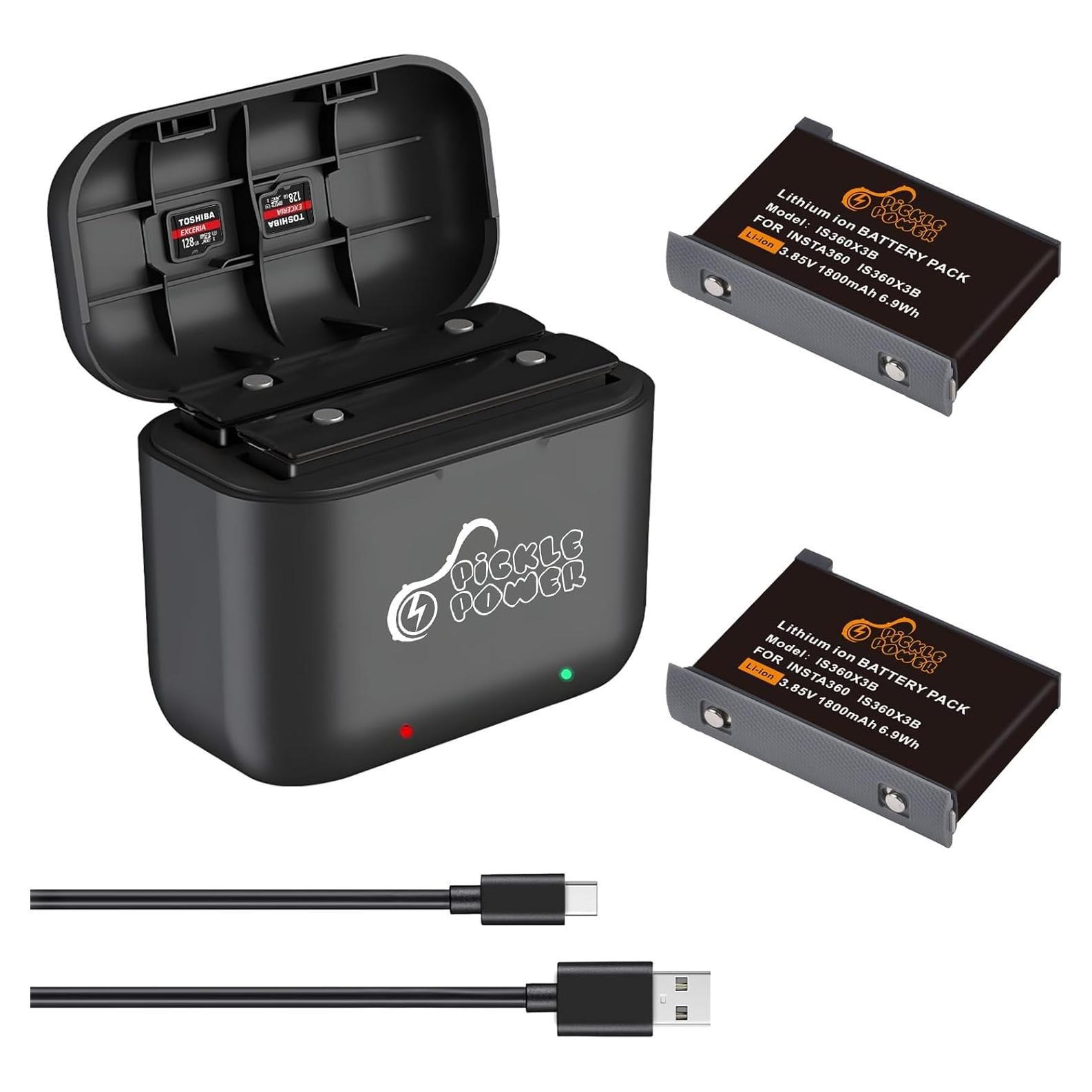 Baterías de Reemplazo Pickle Power para Insta360 ONE X3 - 2 Unidades