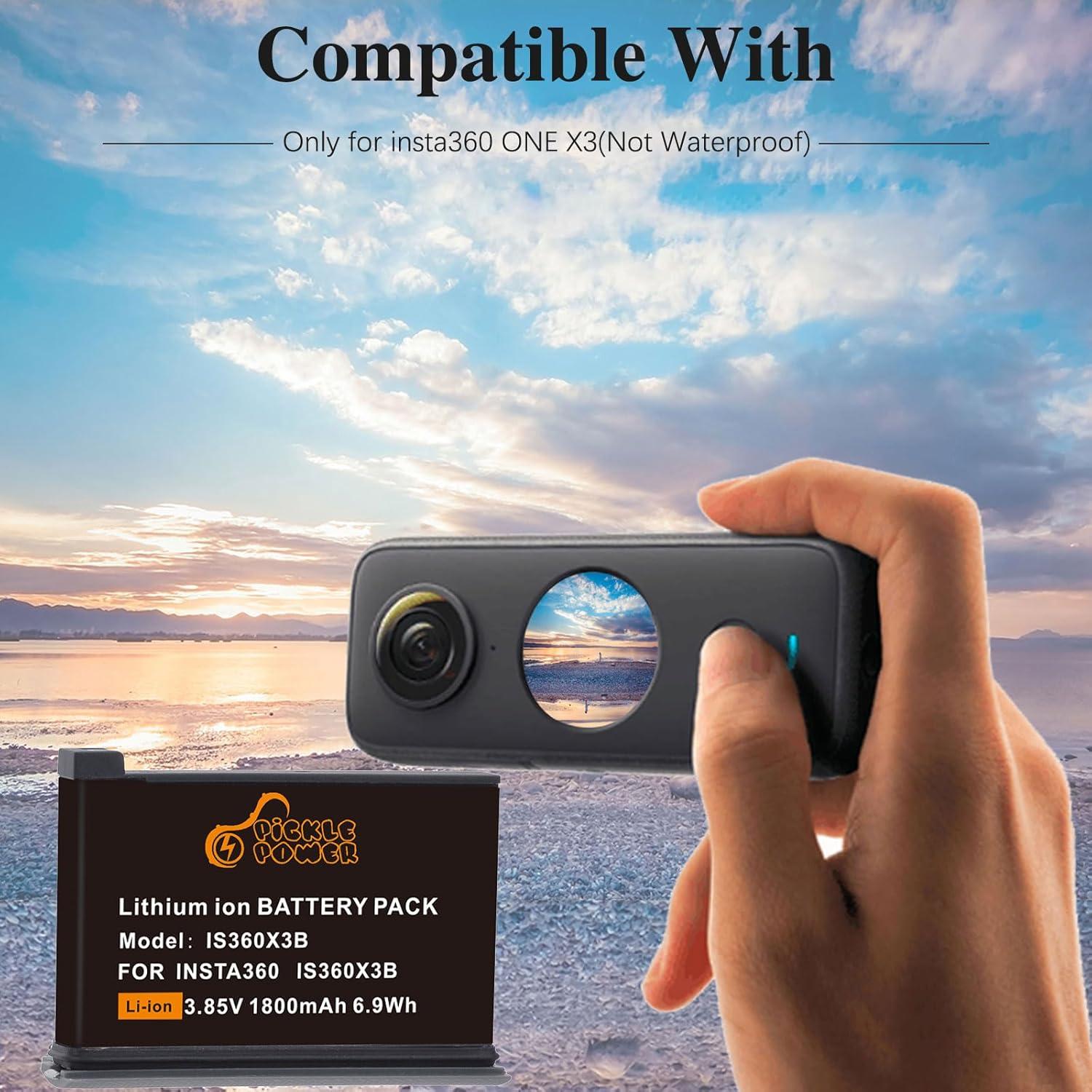 Baterías de Reemplazo Pickle Power para Insta360 ONE X3 - 2 Unidades