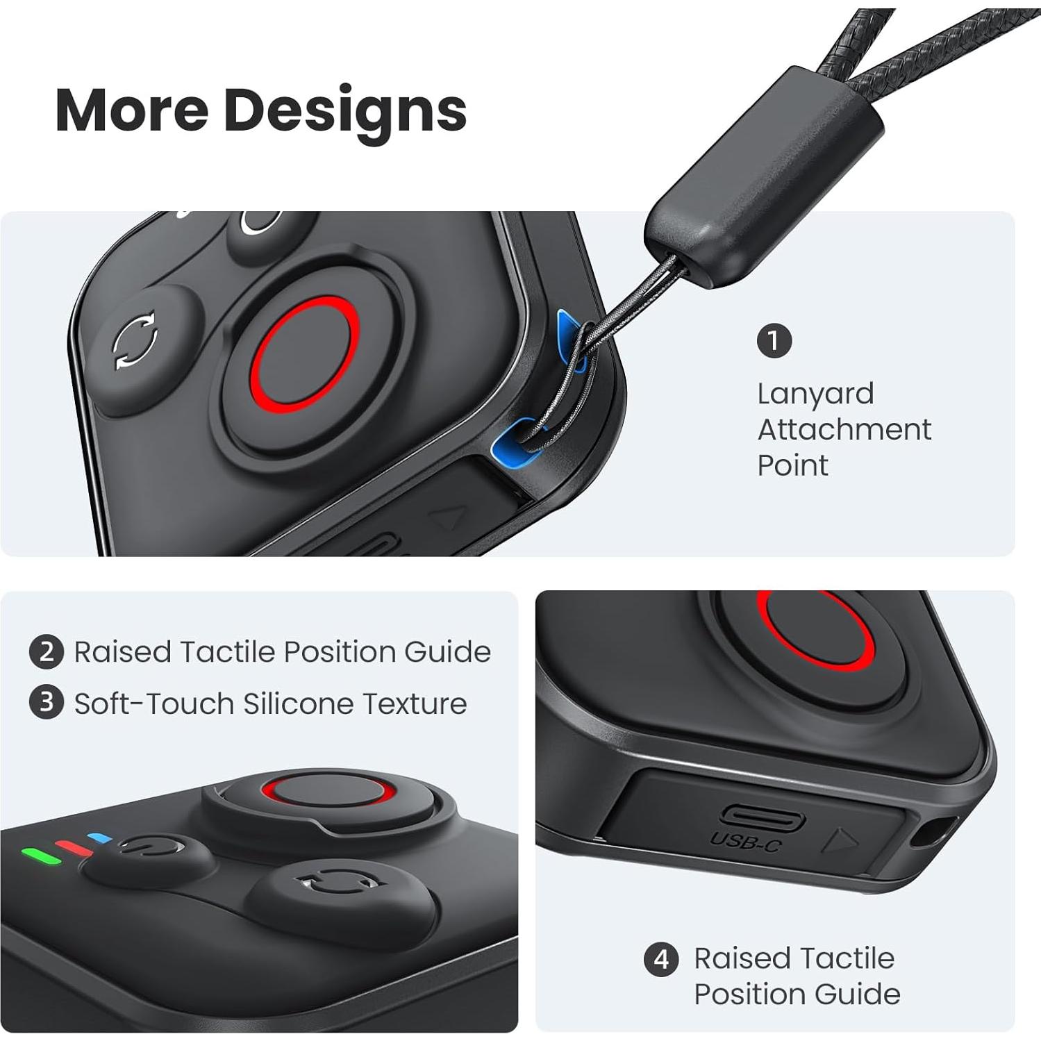 Control Remoto Bluetooth Ruichipower para Cámaras de Acción - 50m