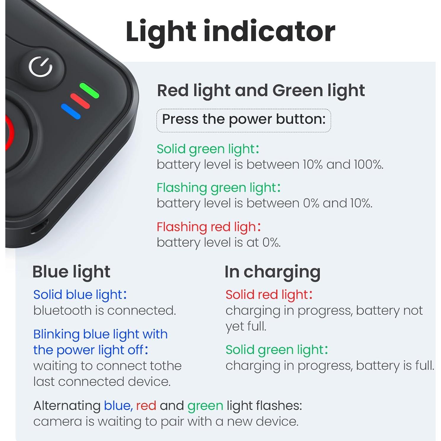 Control Remoto Bluetooth Ruichipower para Cámaras de Acción - 50m