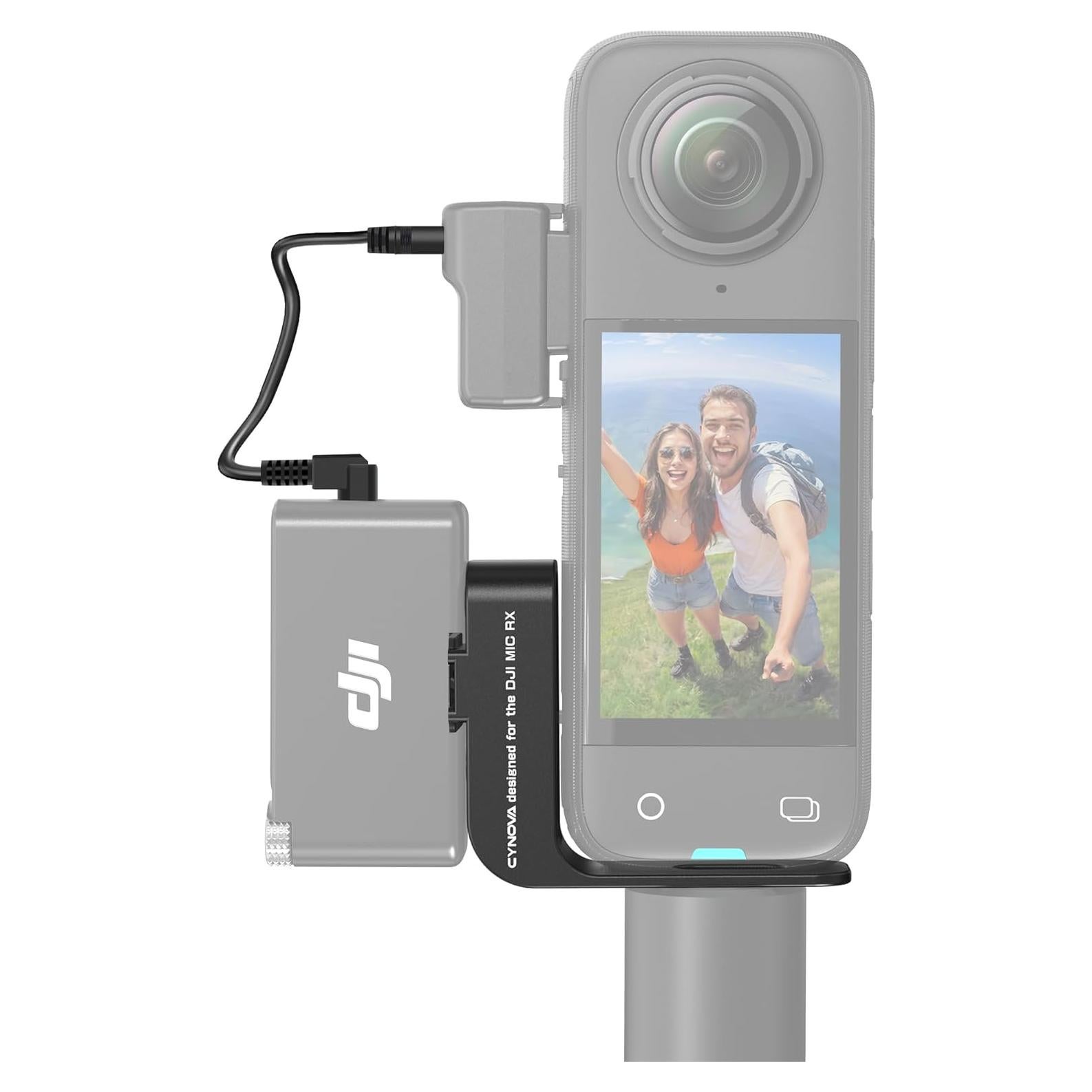 Soporte de Micrófono CYNOVA para Insta360 X4/X3 con Cable 3.5mm