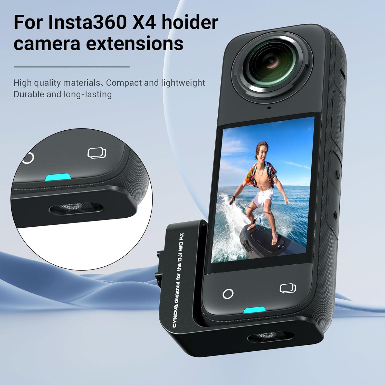 Soporte de Micrófono CYNOVA para Insta360 X4/X3 con Cable 3.5mm