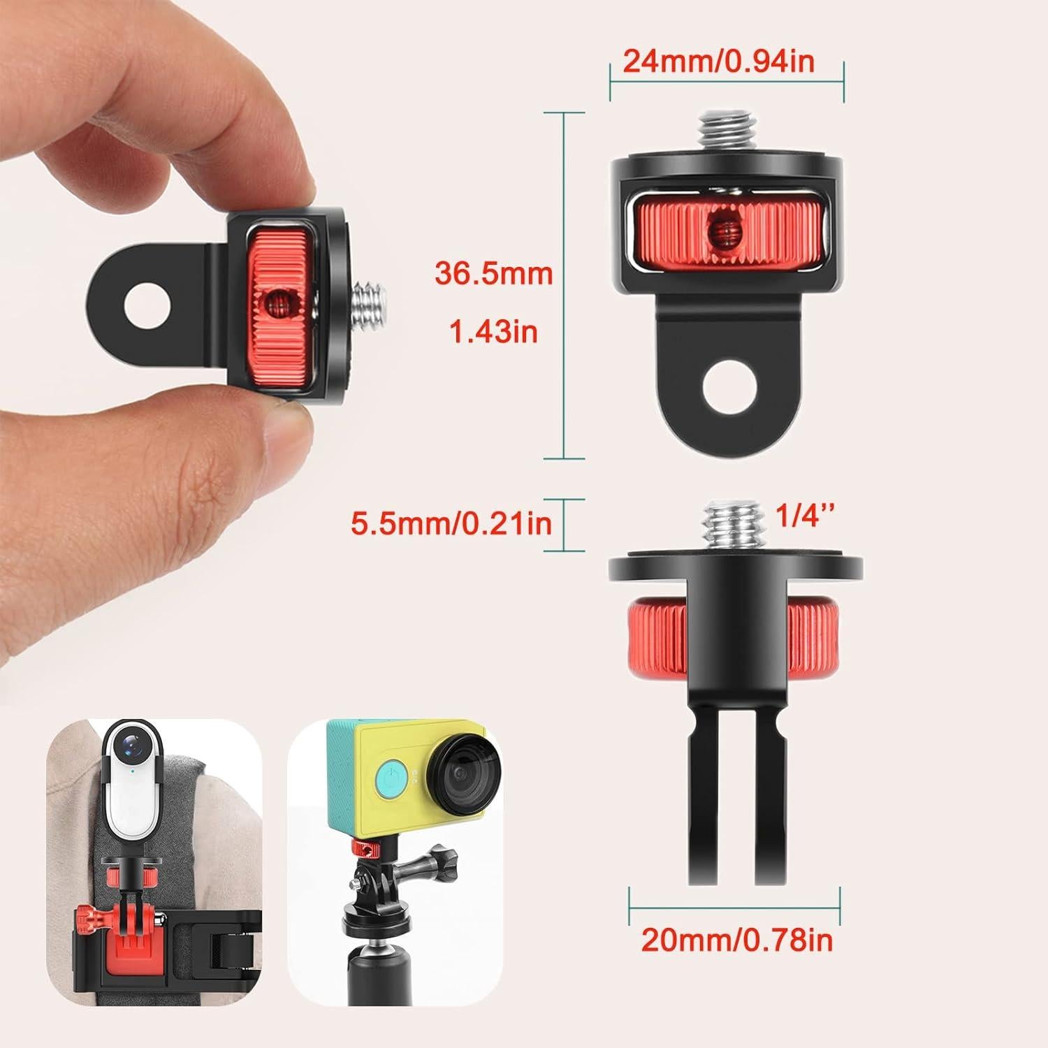 Adaptador de Montaje en Trípode Sinyutia para GoPro e Insta360