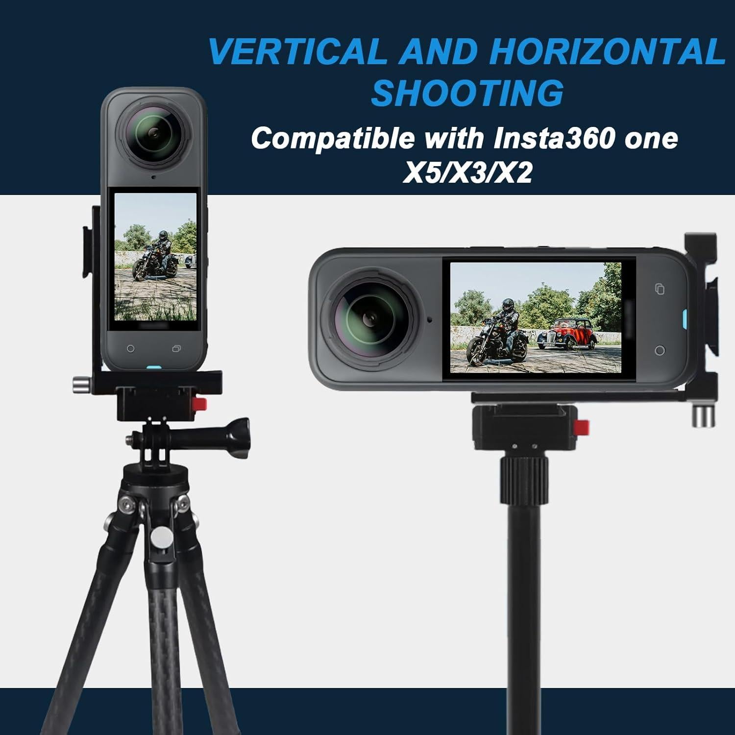 Soporte Vertical-Horizontal SRUIM para Insta 360 X5 X3 X2