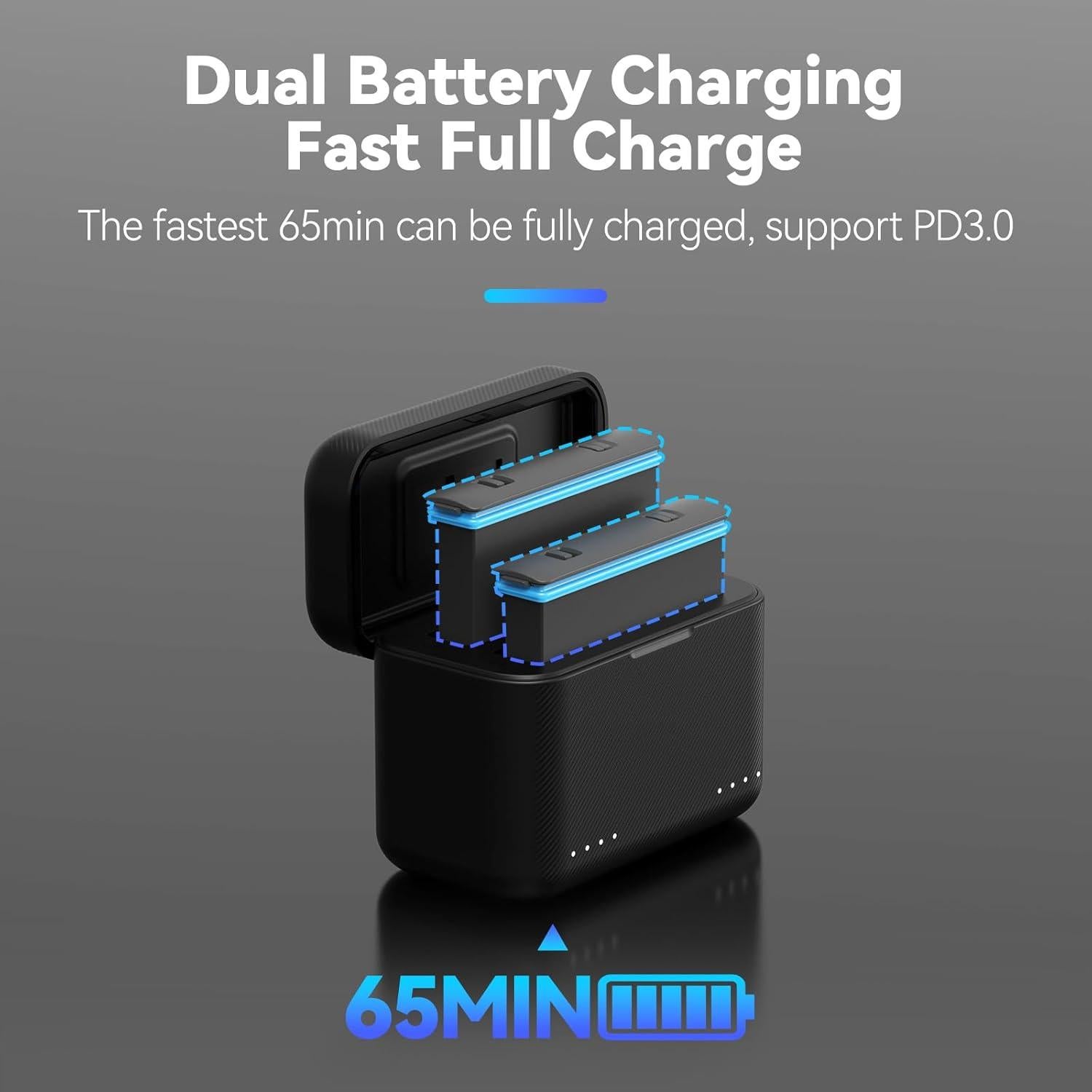 Cargador Rápido TELESIN para Baterías Insta360 X3 2 Canales