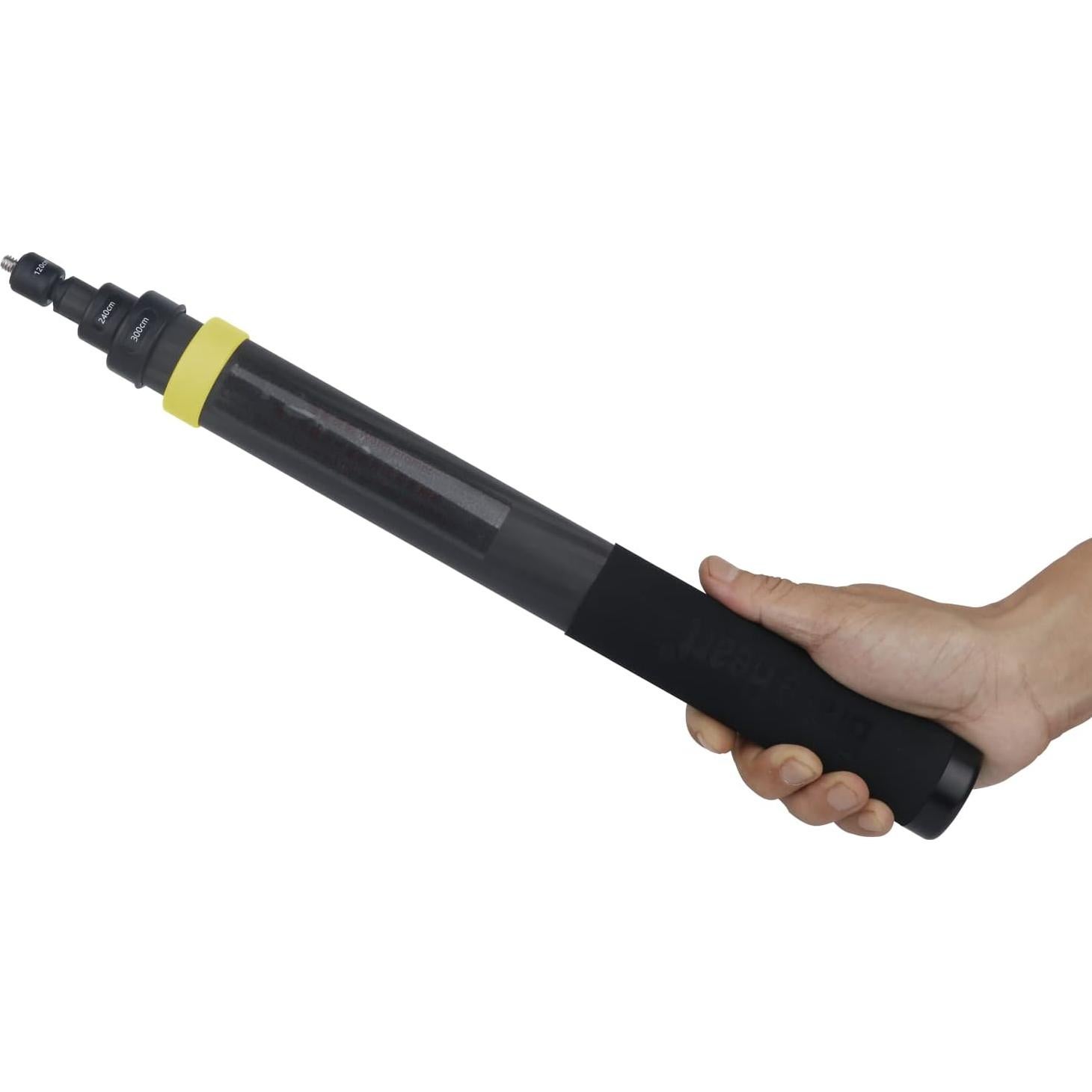 Palo de Selfie Invisible 3m Qishang para Insta360 X5/X4/X3/X2/ONE R/RS/GO 2 - Fibra de Carbono