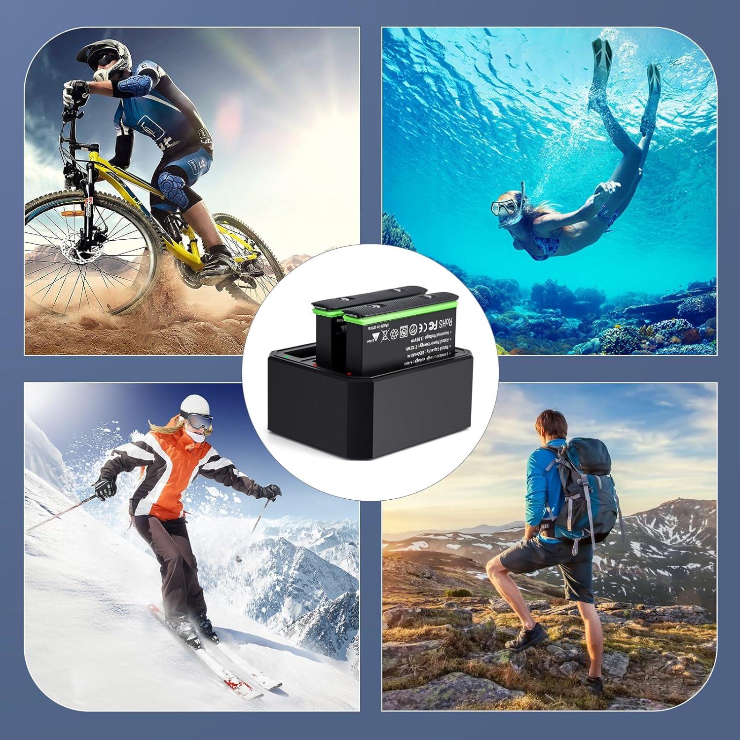 Paquete de 2 Baterías 1850mAh y Cargador ADDPOWER para Insta360 X3