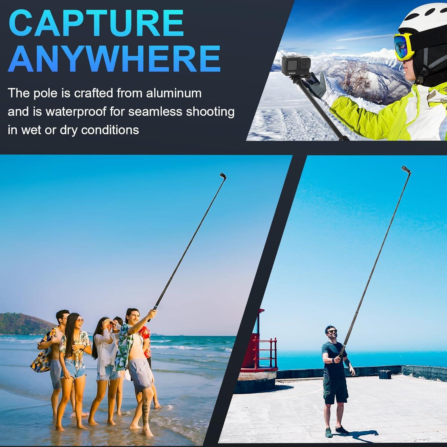 Selfie Stick Extensible 36cm a 3m Fibra de Carbono Qishang