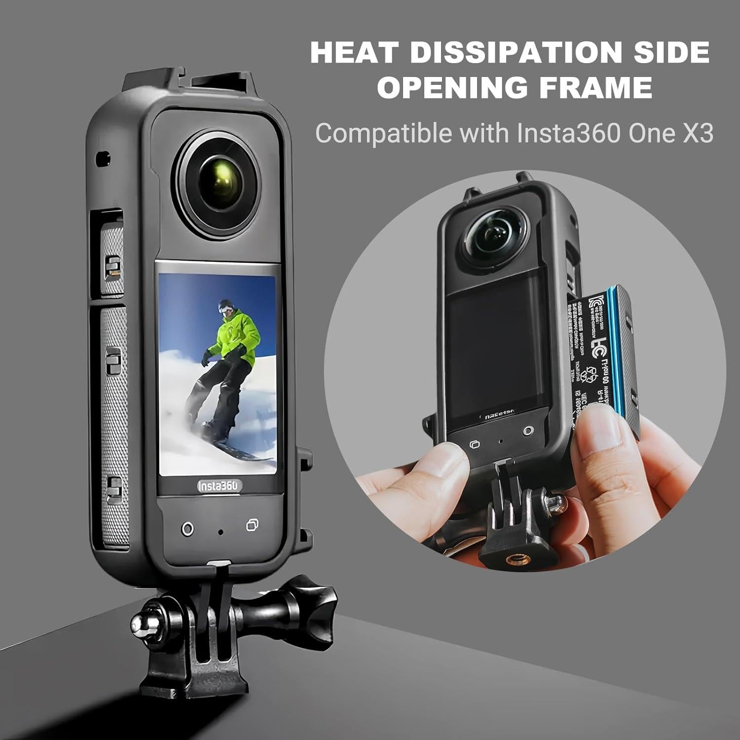 Marco Protector para Insta360 X3 con Funda de Lente SRUIM