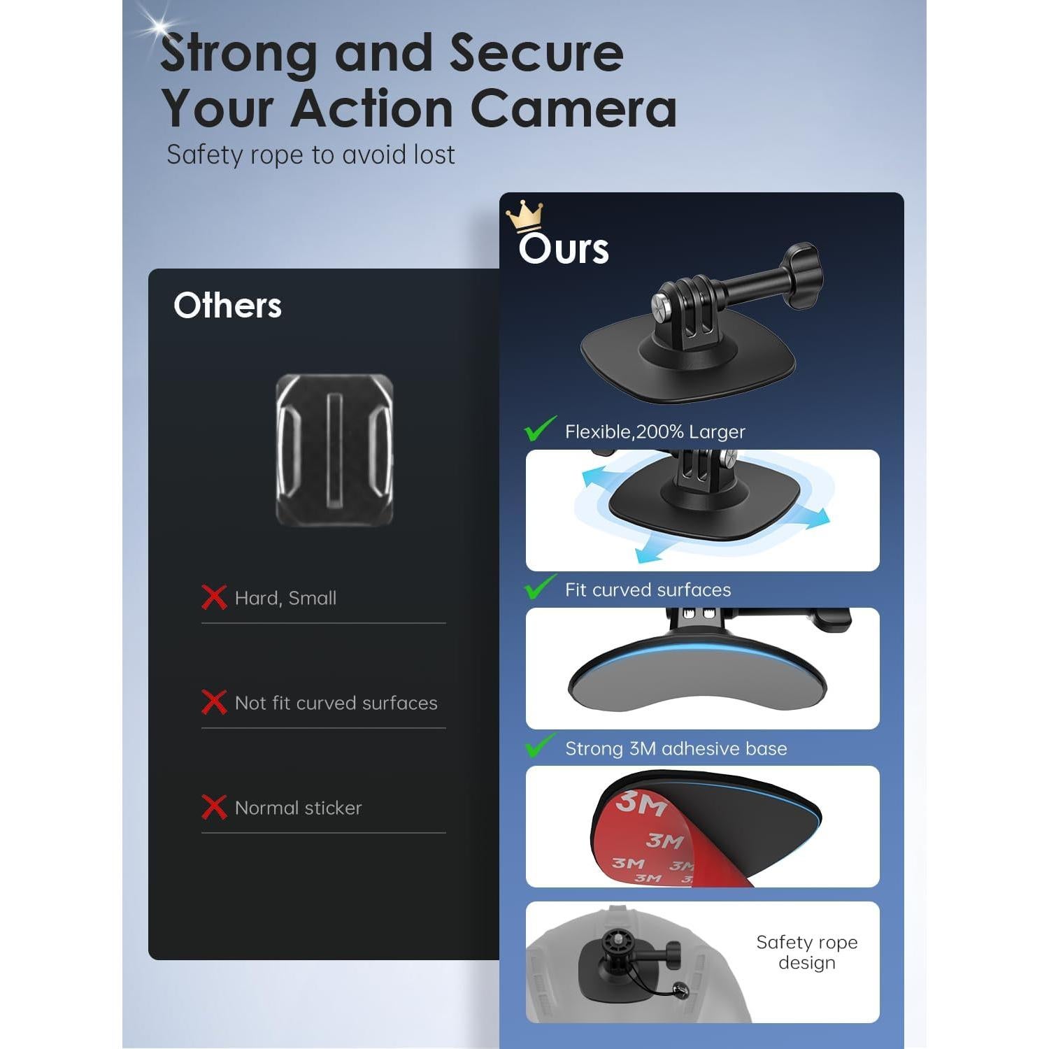 Soporte Adhesivo Flexible Maectech para Cámaras de Acción 2Pcs