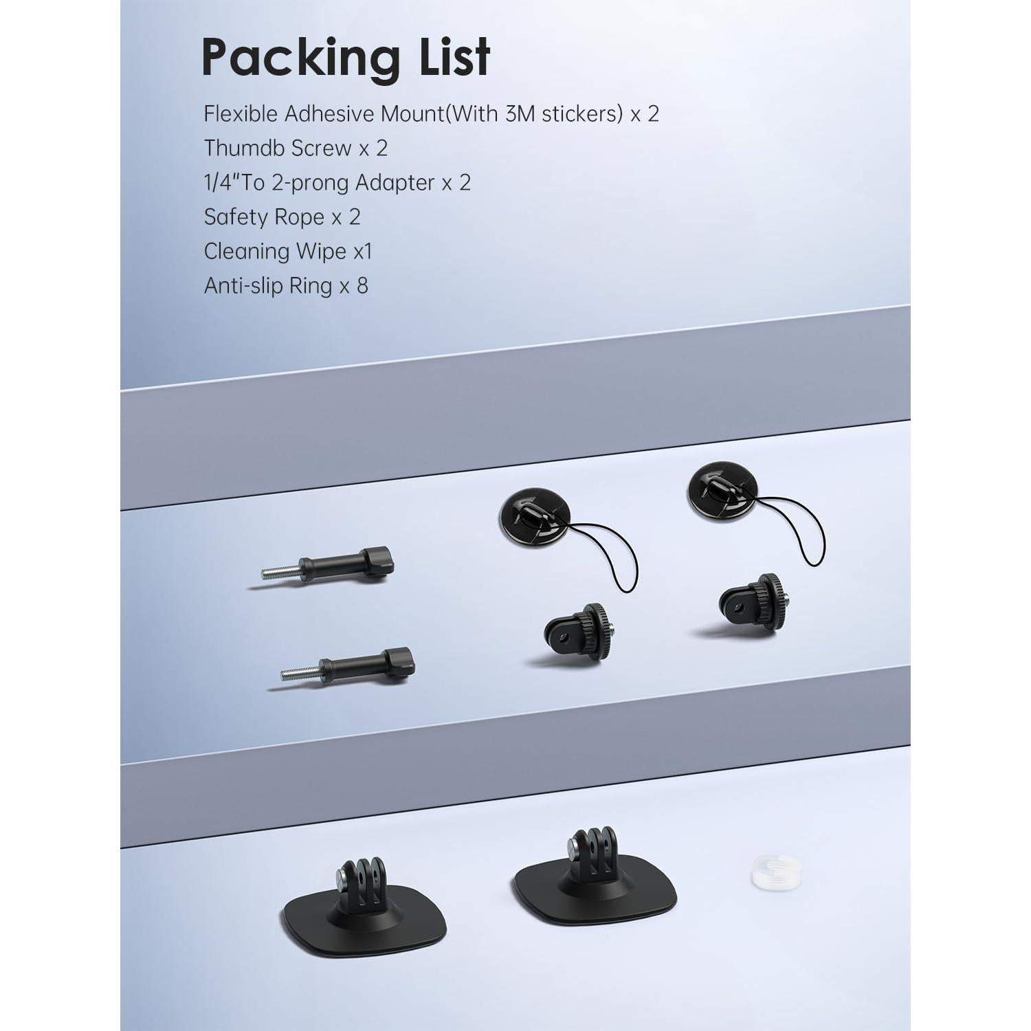 Soporte Adhesivo Flexible Maectech para Cámaras de Acción 2Pcs