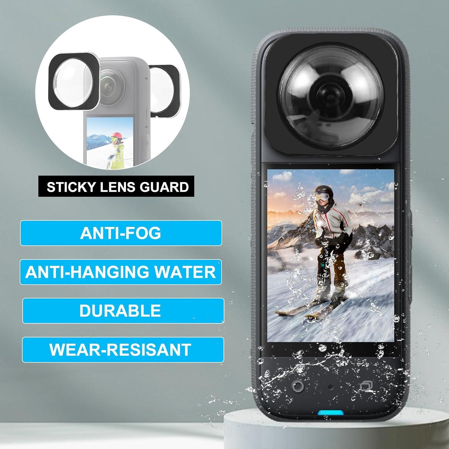 Protector de Lente Adhesivo PULUZ para Insta360 X3 Vidrio Templado