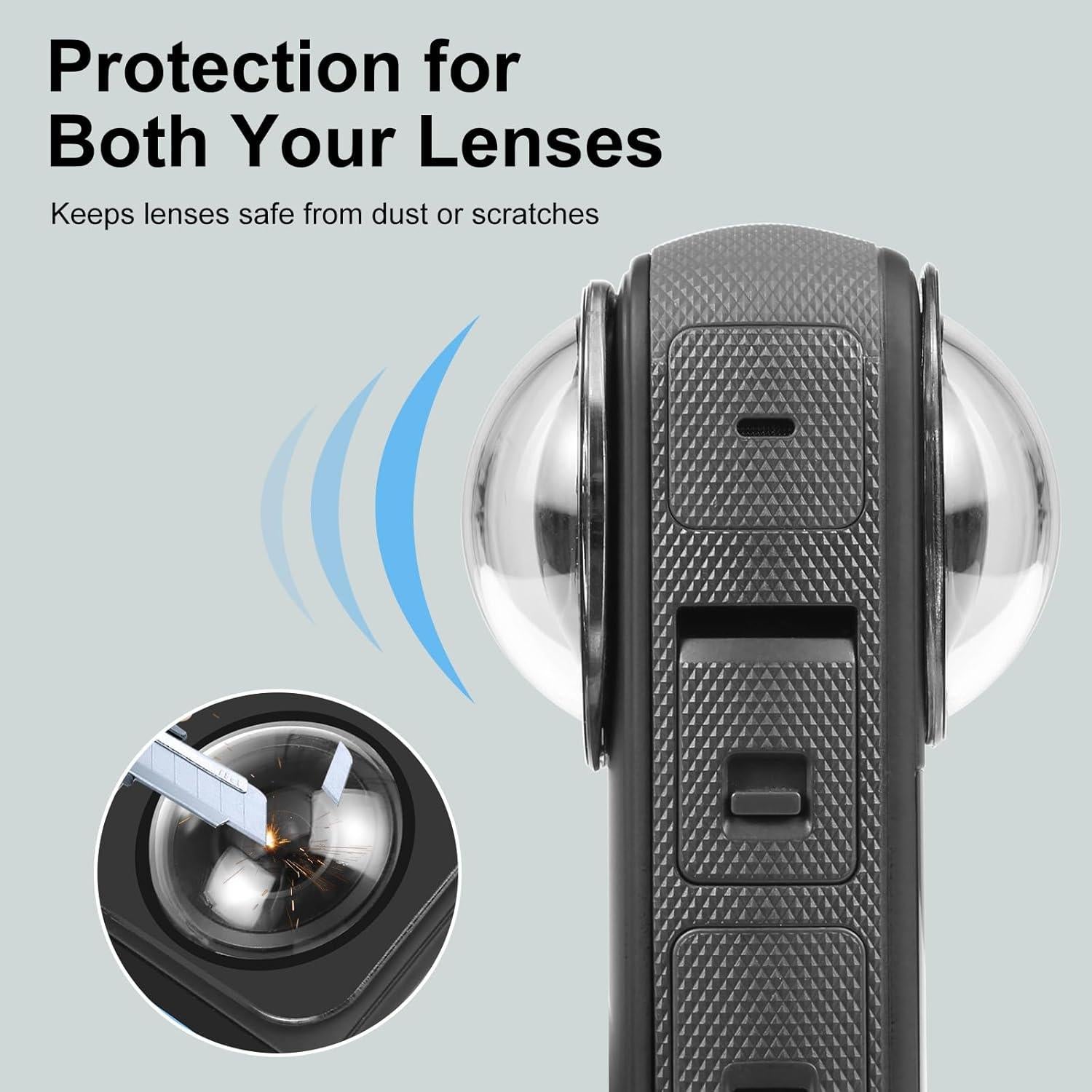 Protector de Lente Adhesivo PULUZ para Insta360 X3 Vidrio Templado