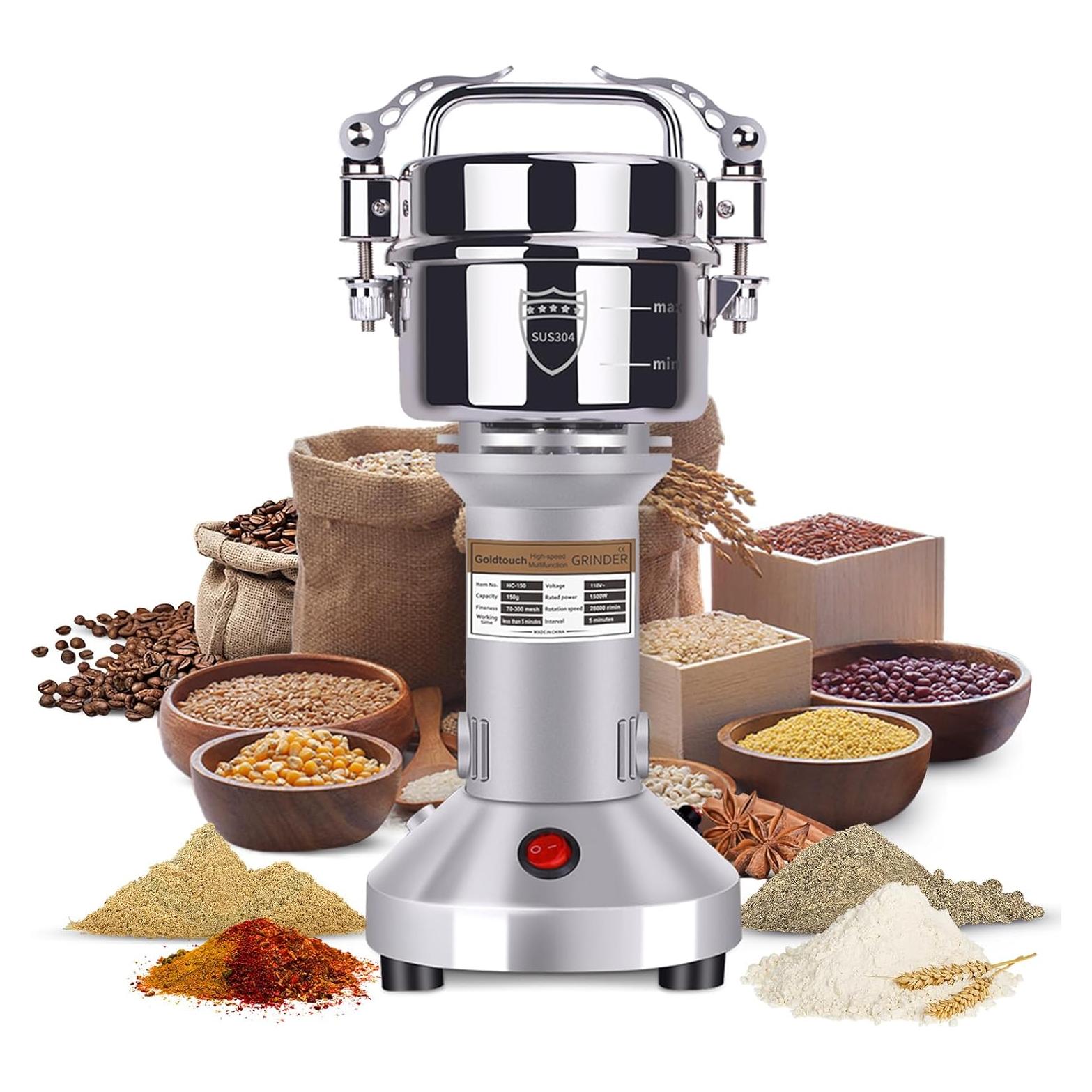 Molino de Granos Goldtouch 150g 1500W Acero Inoxidable