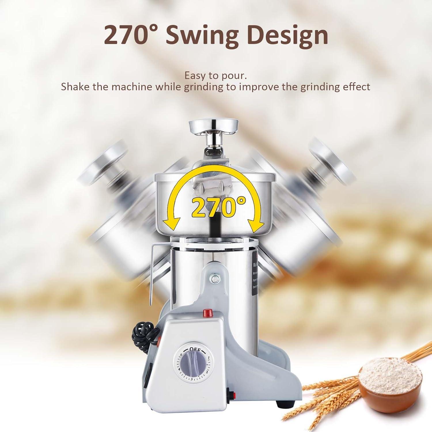 Molino de Grano Eléctrico BI-DTOOL 2000g 3600W Acero Inoxidable