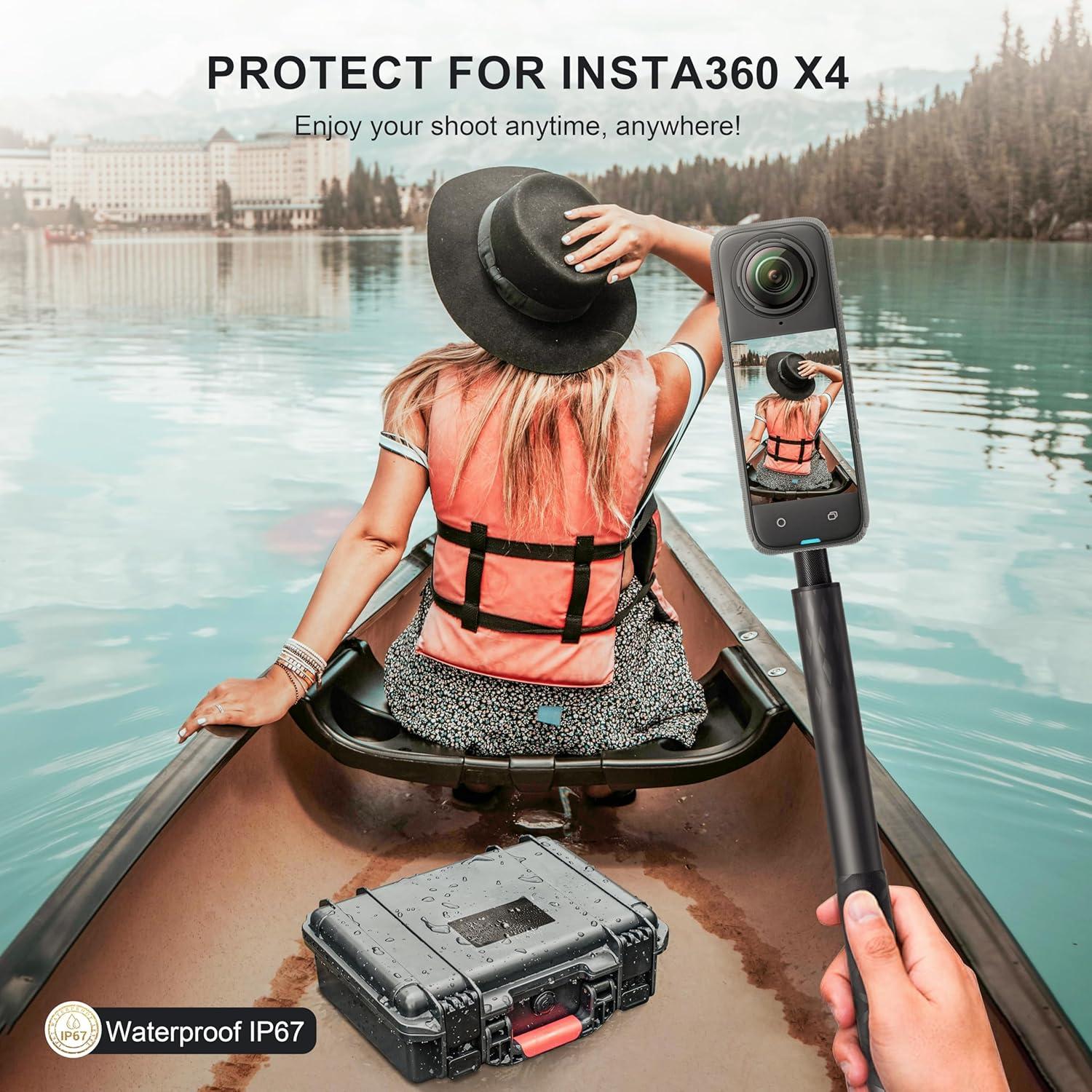 Funda Impermeable Tomat para Insta360 X4/X3, Doble Capa, IP67