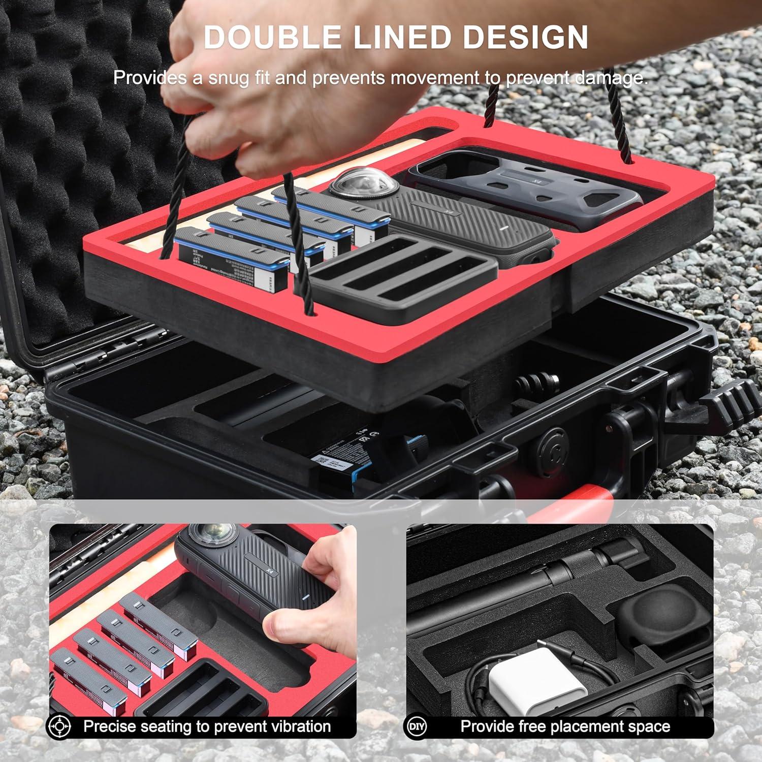 Funda Impermeable Tomat para Insta360 X4/X3, Doble Capa, IP67