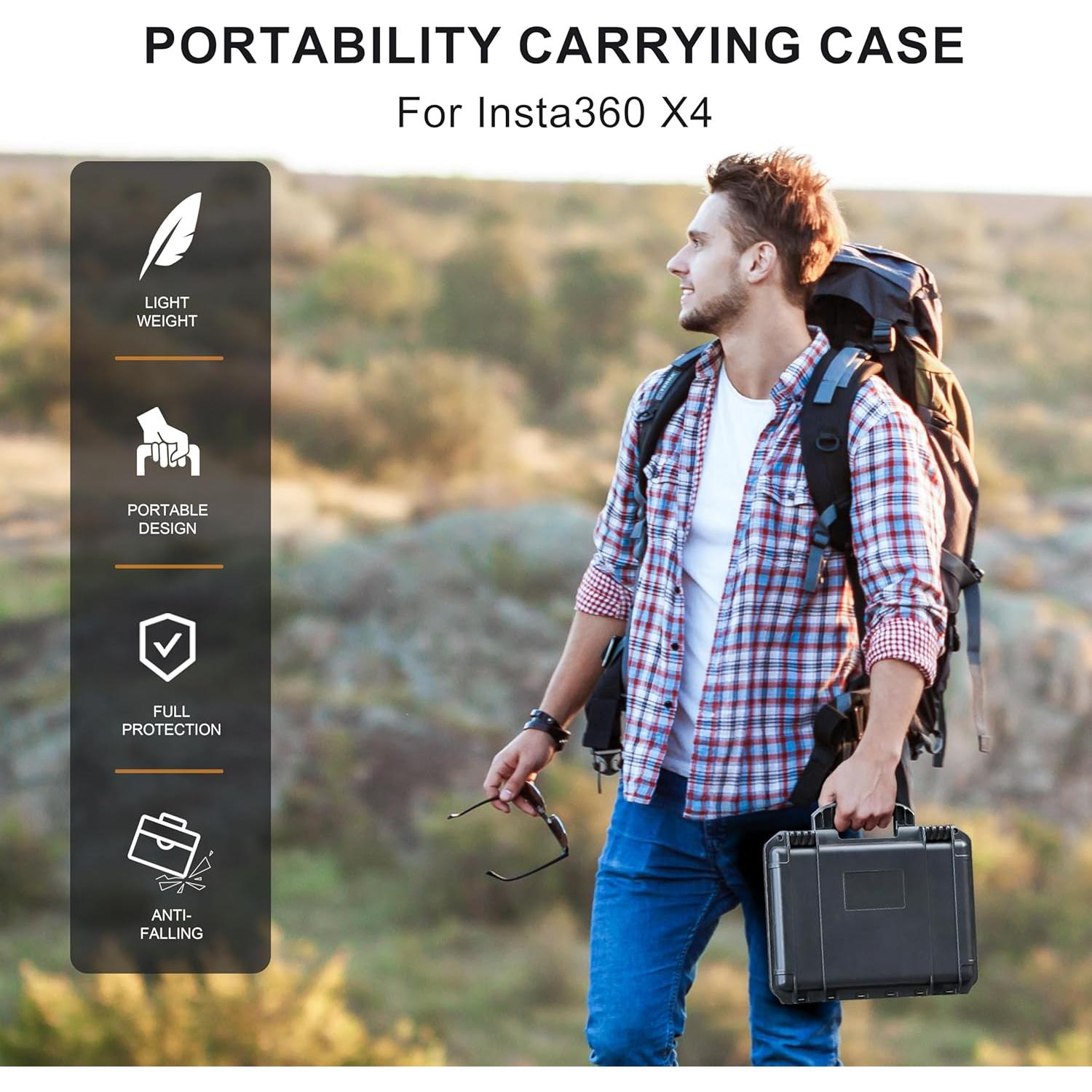 Funda Impermeable Tomat para Insta360 X4/X3, Doble Capa, IP67