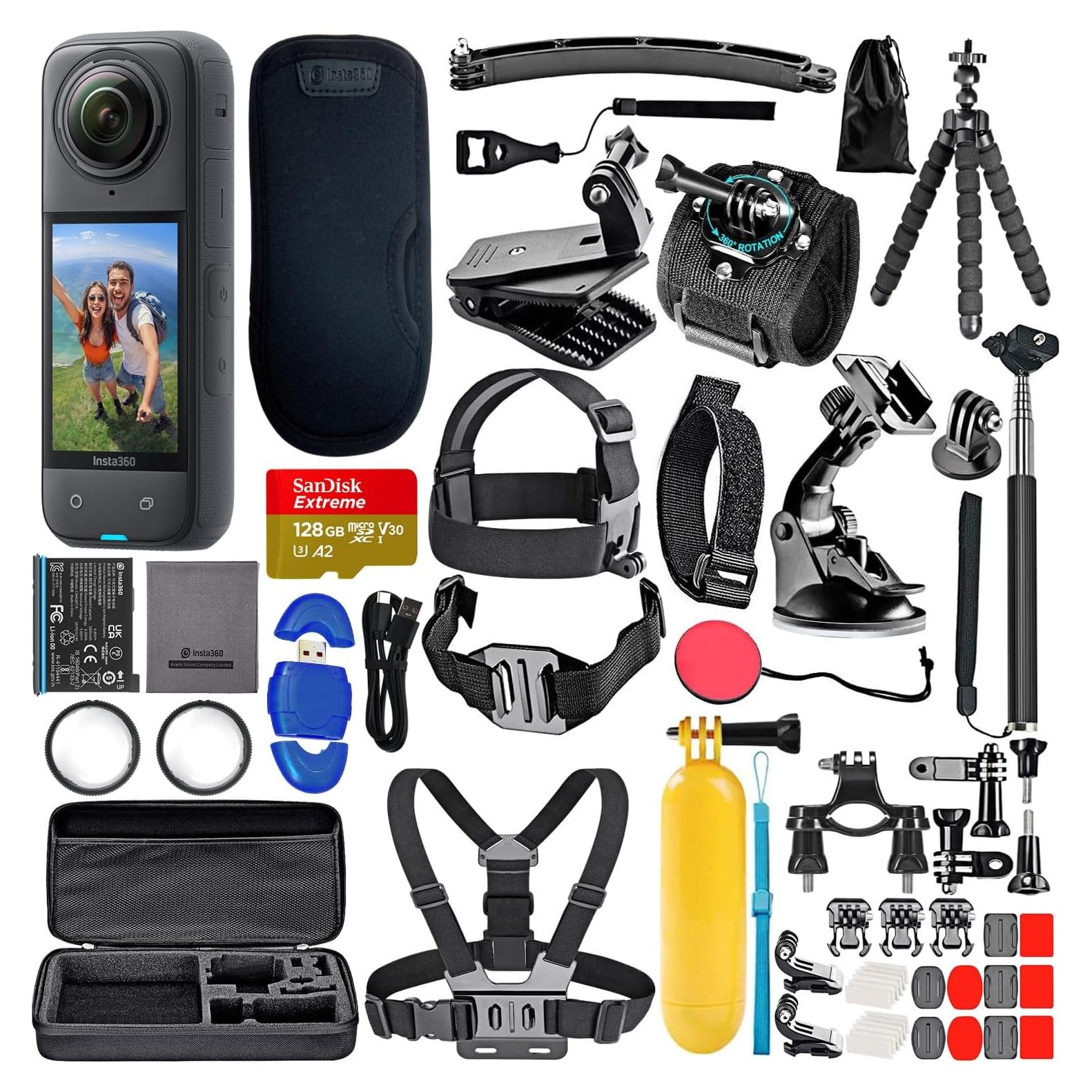 Cámara de Acción Insta360 X4 8K 360 Impermeable + Accesorios