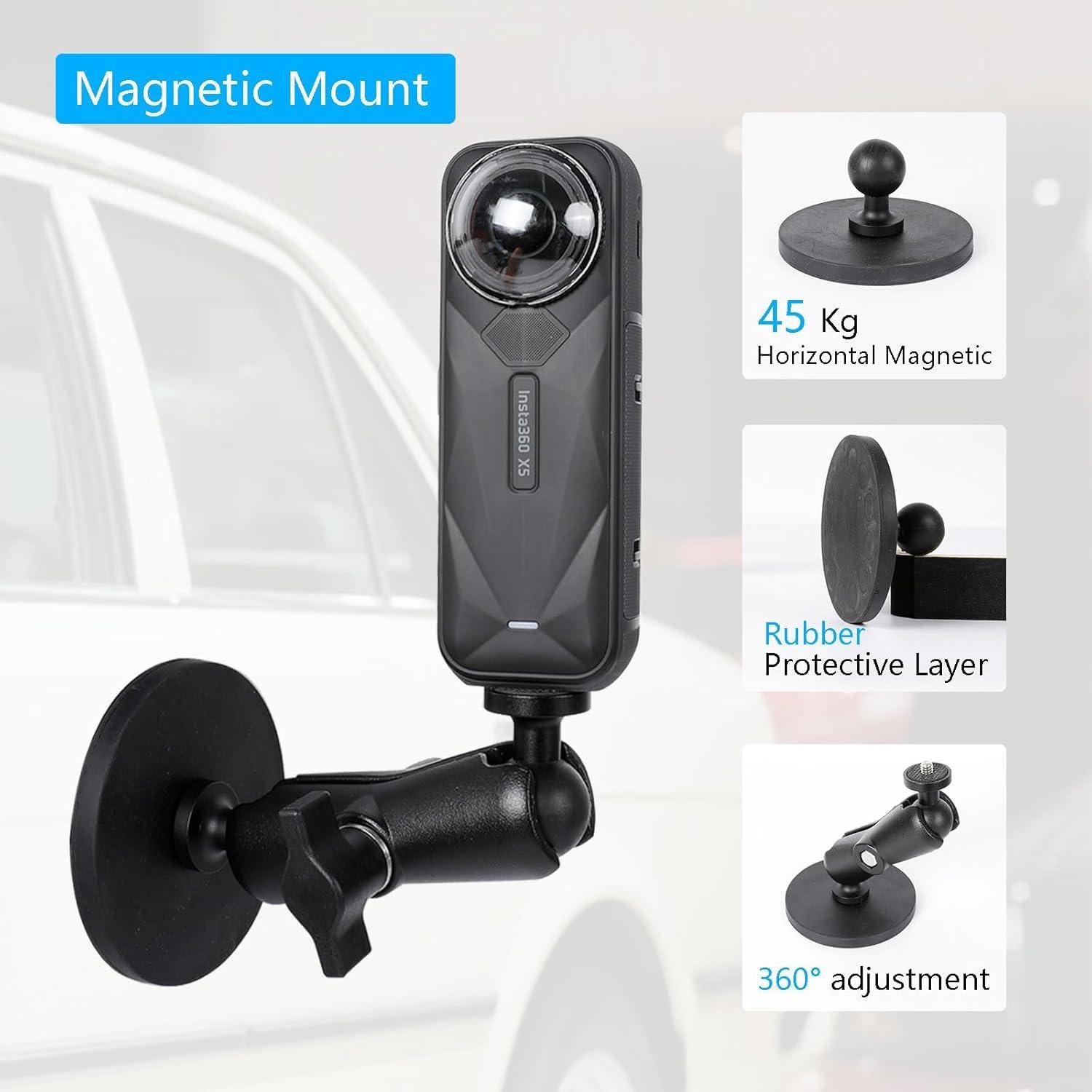 Soporte de Cámara Xik 2 en 1 con Ventosa y Magnético para Insta360