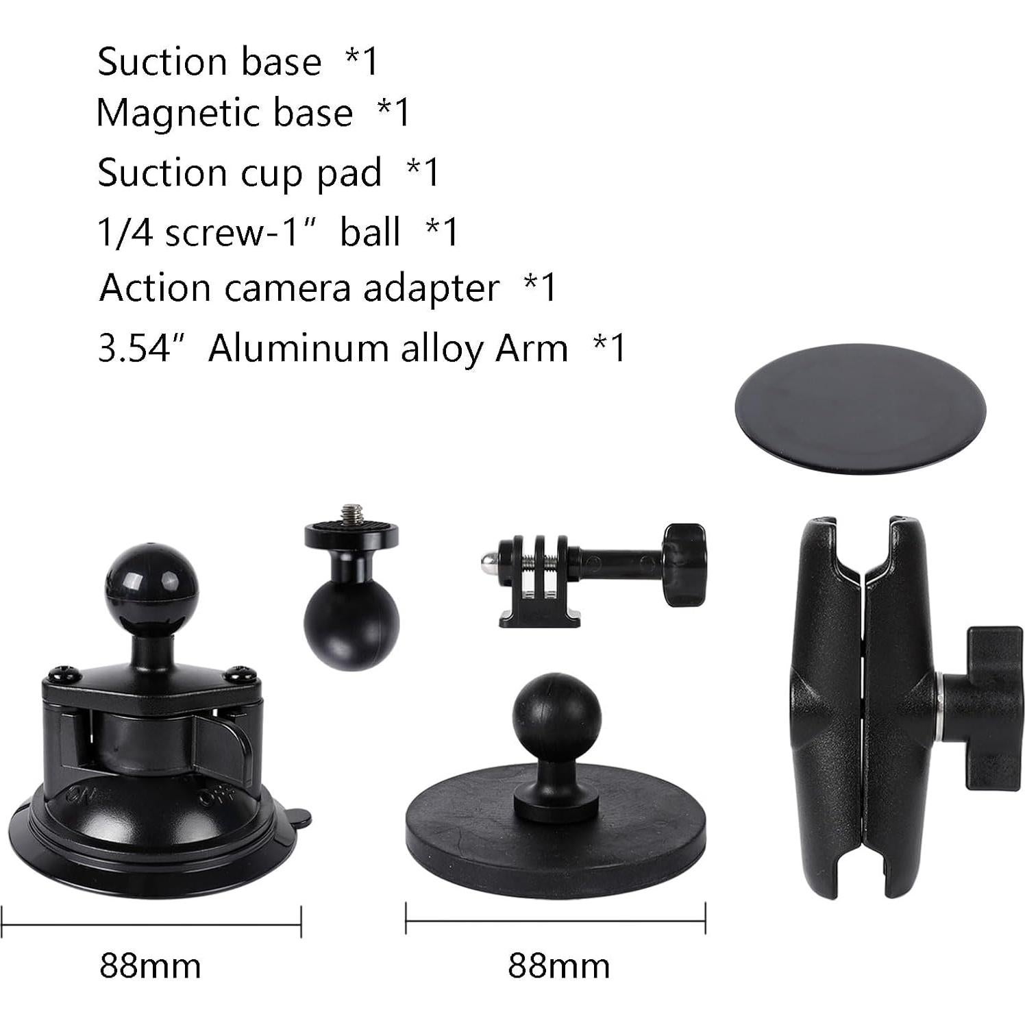 Soporte de Cámara Xik 2 en 1 con Ventosa y Magnético para Insta360