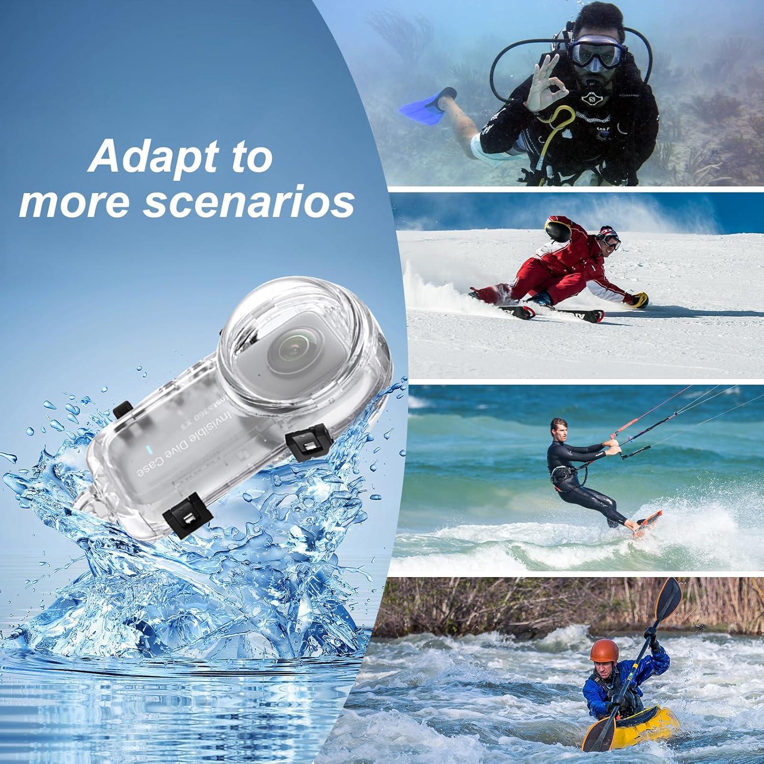 Funda de Buceo Invisible SRUIM para Insta360 X3 - Impermeable 50m