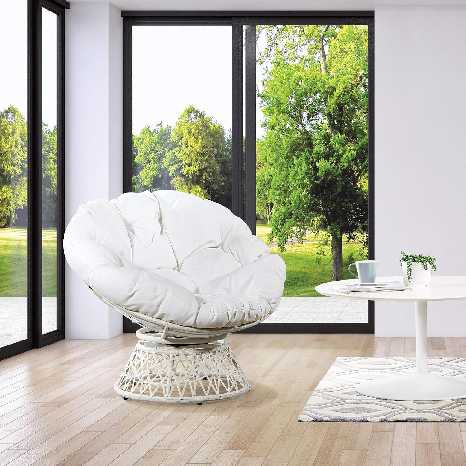 Silla Papasan OSP Home Furnishings Mimbre Blanco 360°